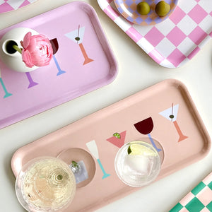 Serviertablett COCKTAIL PINK 32 x 15 cm