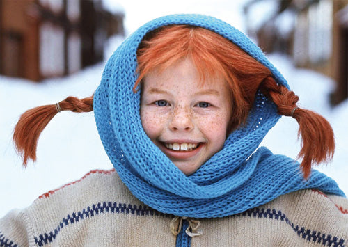 Postkarte PIPPI MIT SCHAL