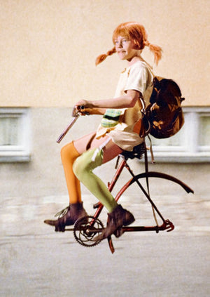 Postkarte | PIPPI MIT ZAUBERFAHRRAD