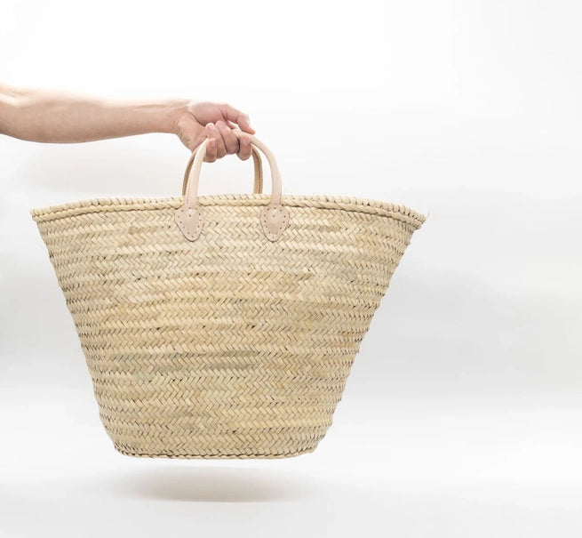 Korbtasche mit kurzem Lederhenkel