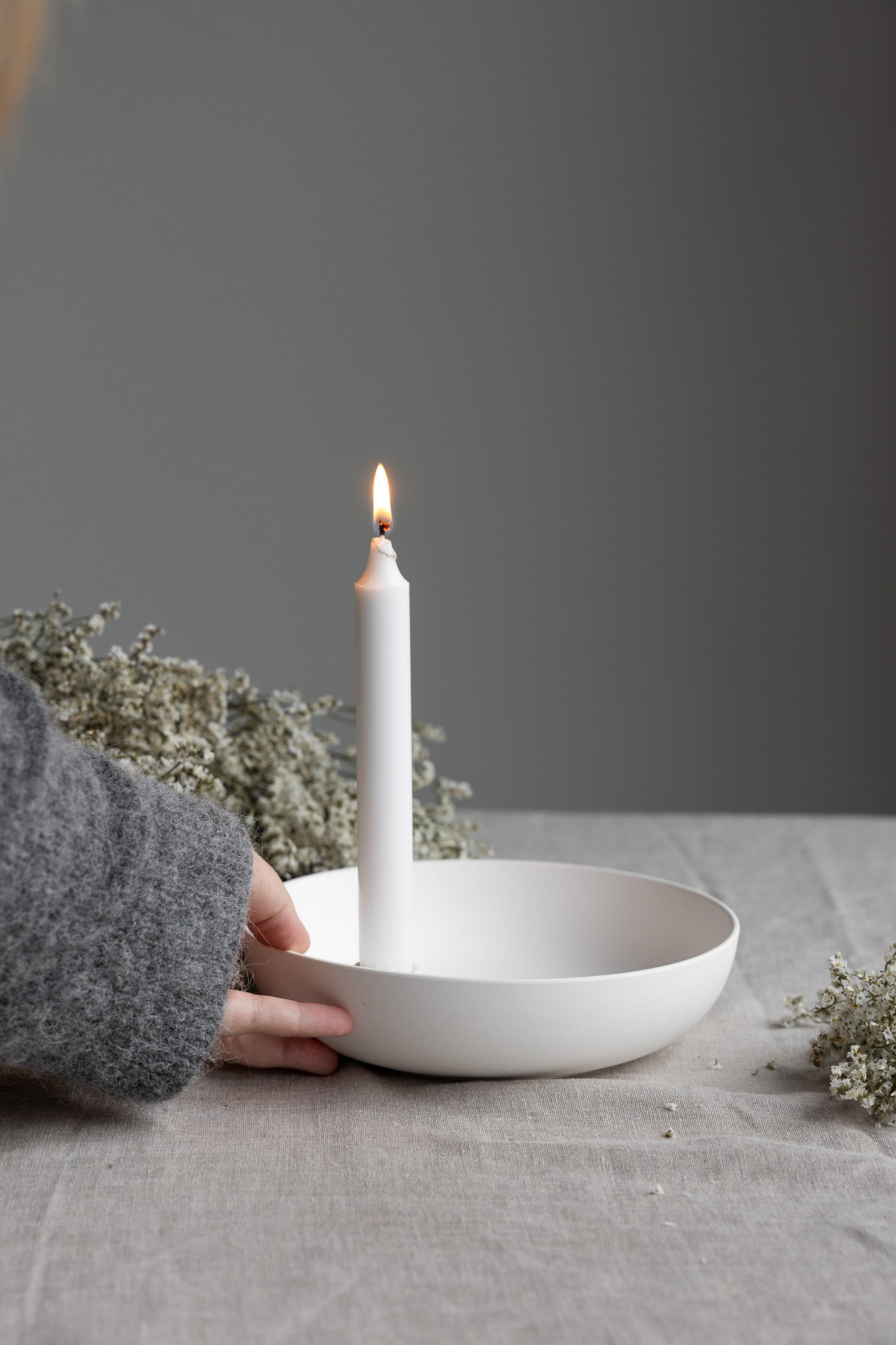 Kerzenhalter LIDATORP L | Weiss ∅ 21 cm