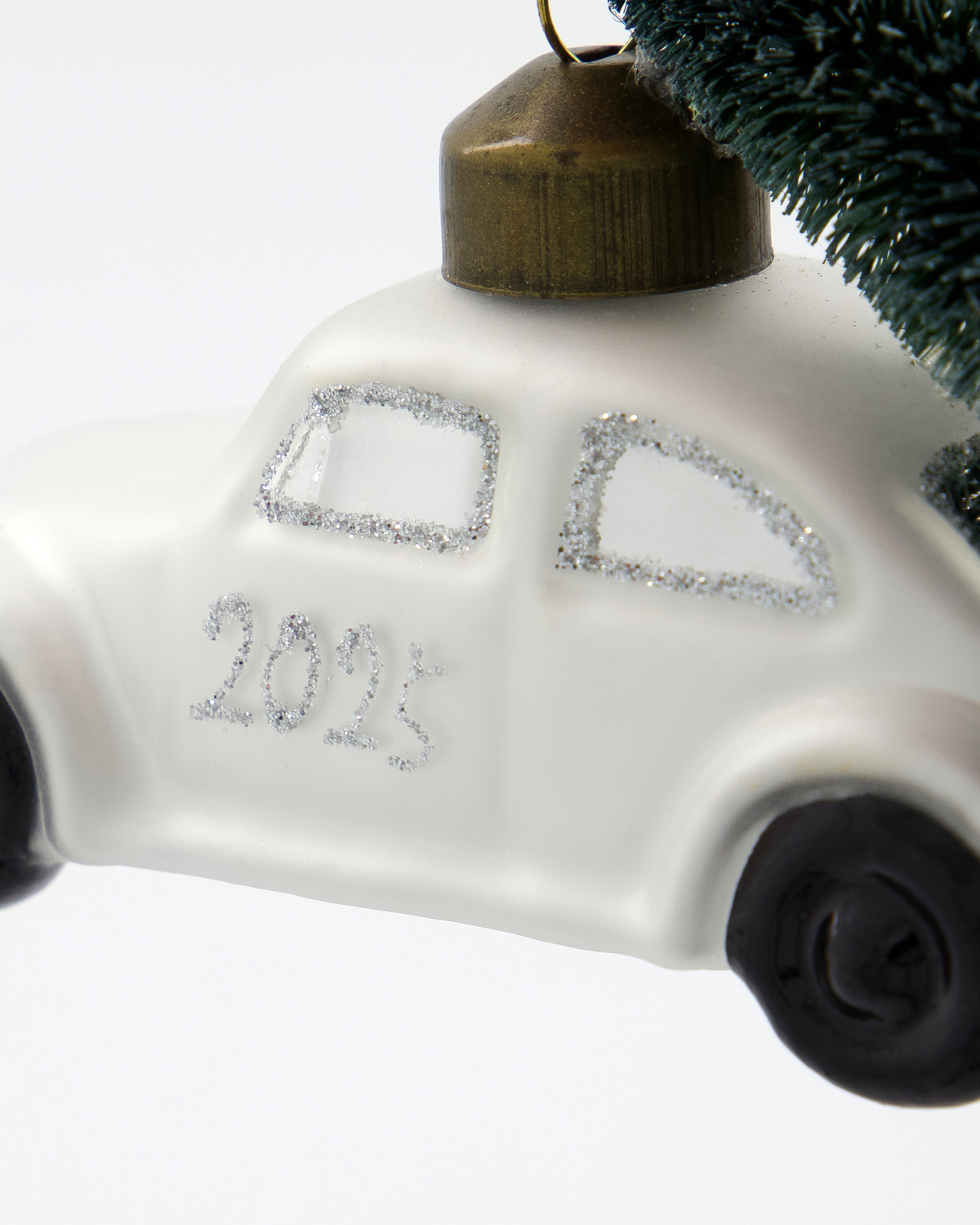 Hängedekoration CAR | Weiss-Silber