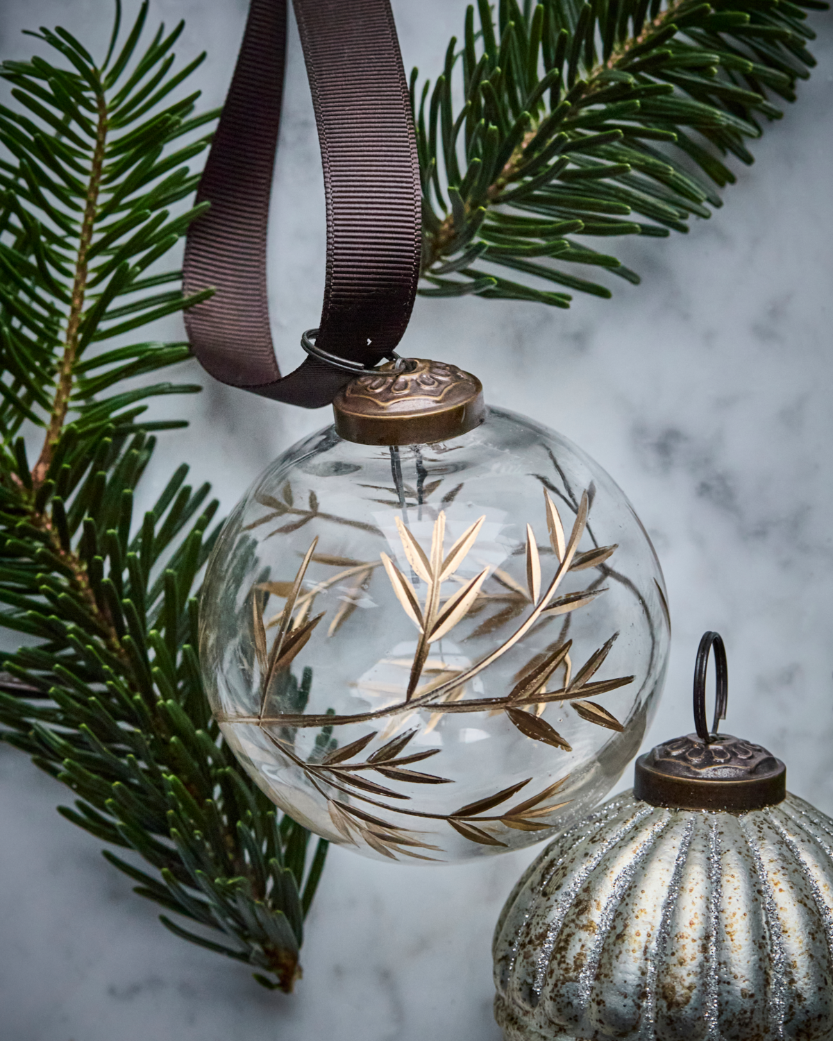 Hängedekoration LEAF | Clear - Gold