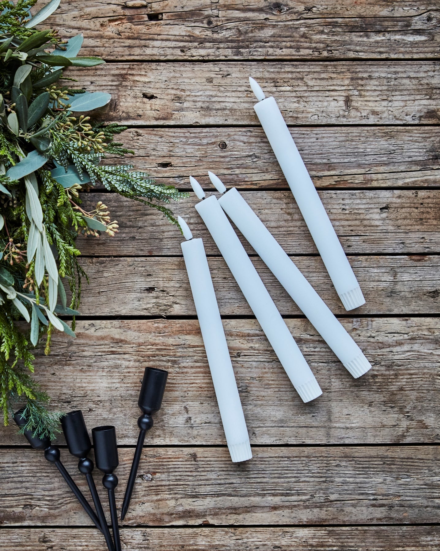 Kerze HDLED 24.5 cm | Weiss 2Stk.