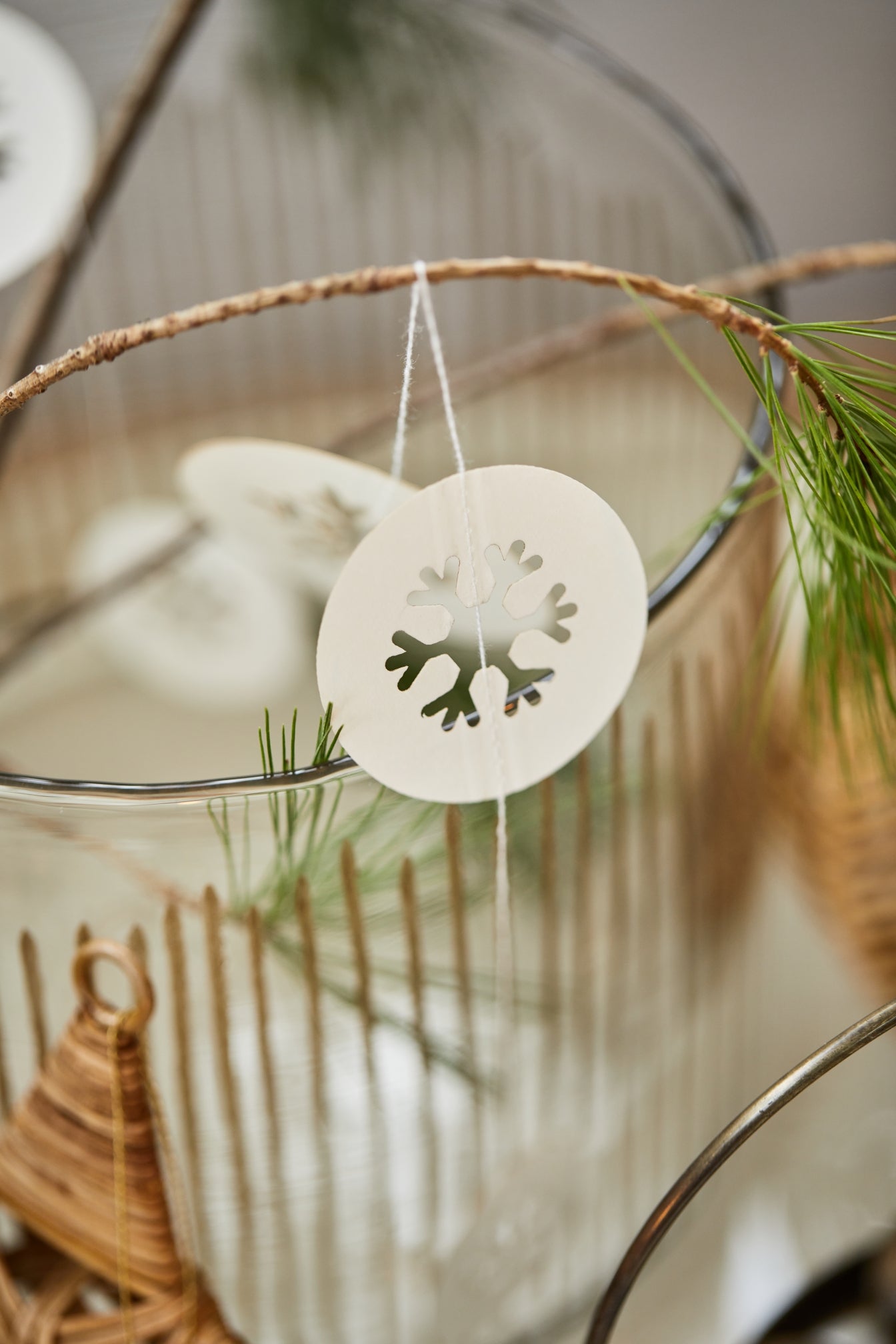 Girlande Schneekristalle verschiedene Grössen | Off-White