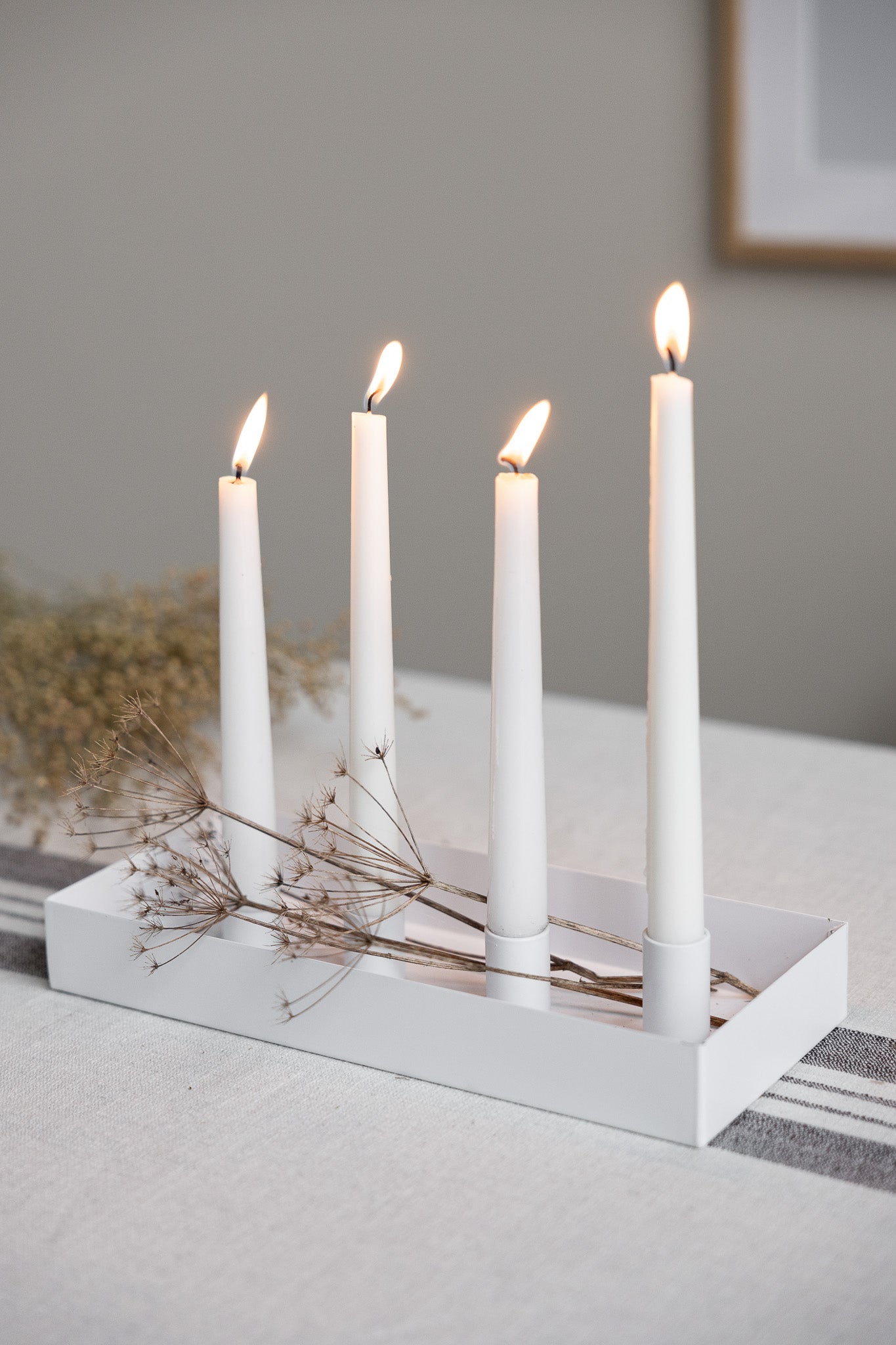 Kerzenhalter SUND | Weiss, lang 30 cm