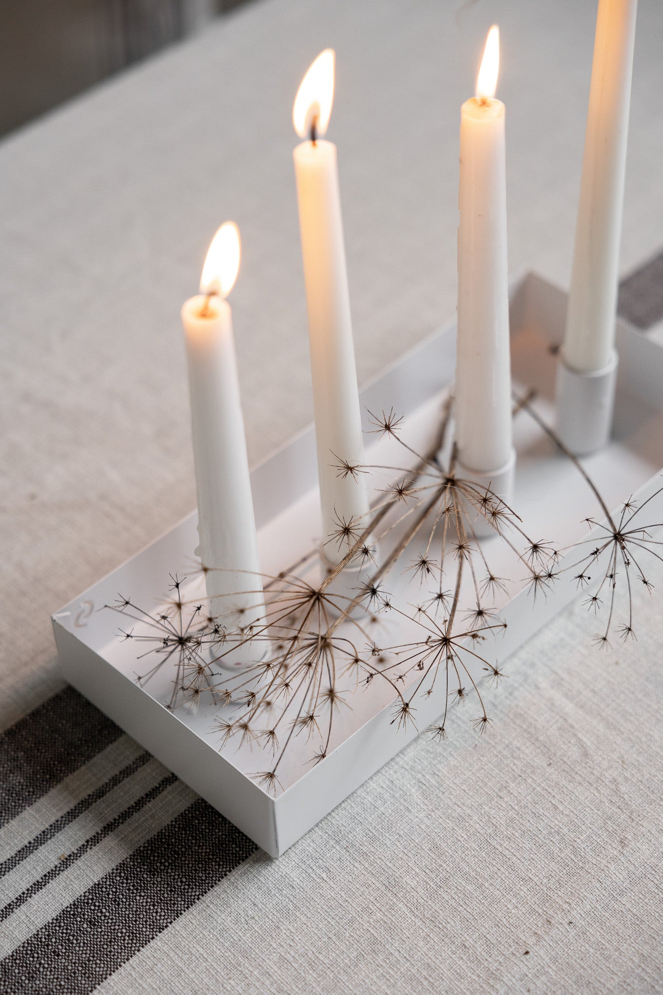 Kerzenhalter SUND | Weiss, lang 30 cm