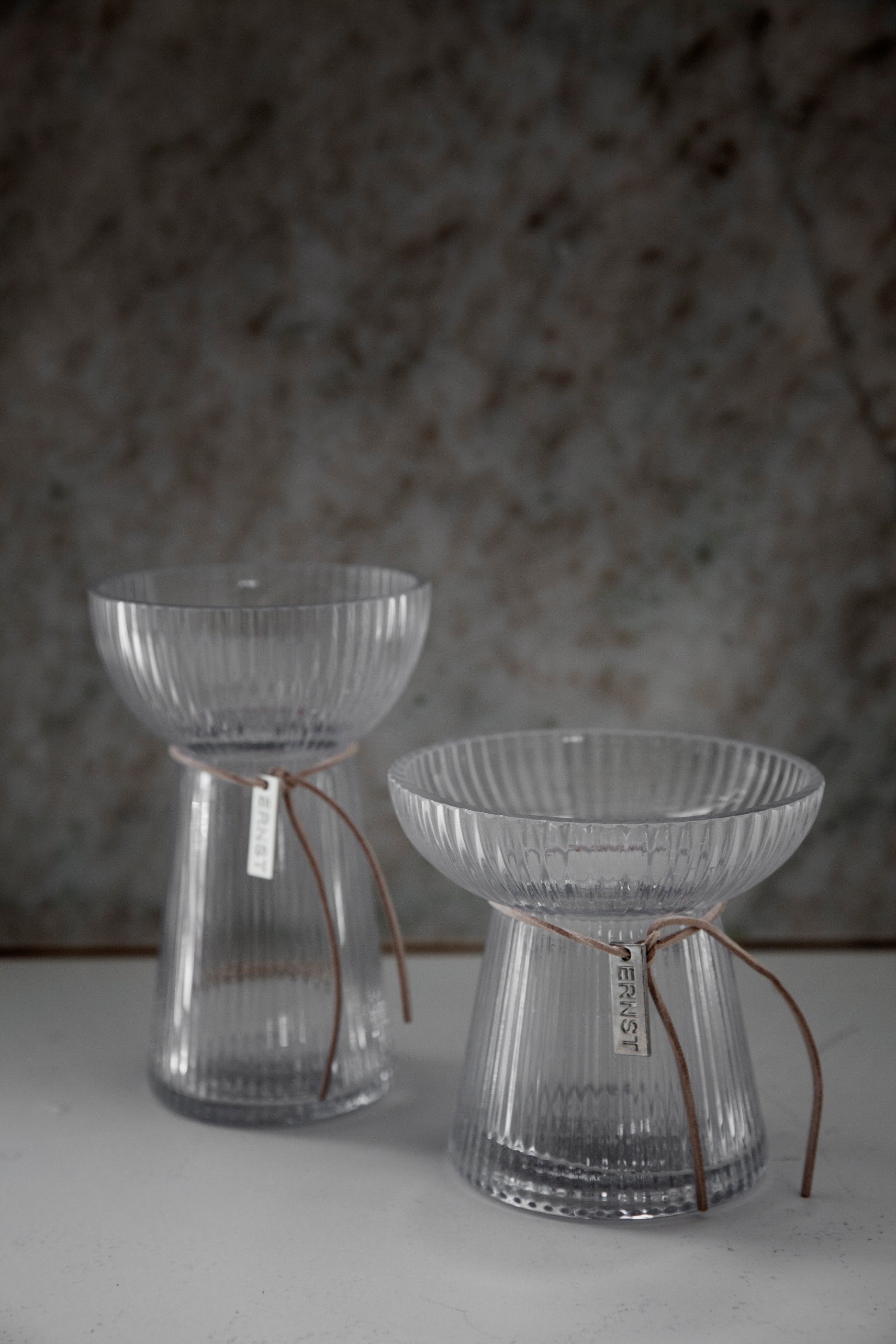 Zwiebelvase / Hyazinthenvase Ribbed | Glas 11 cm