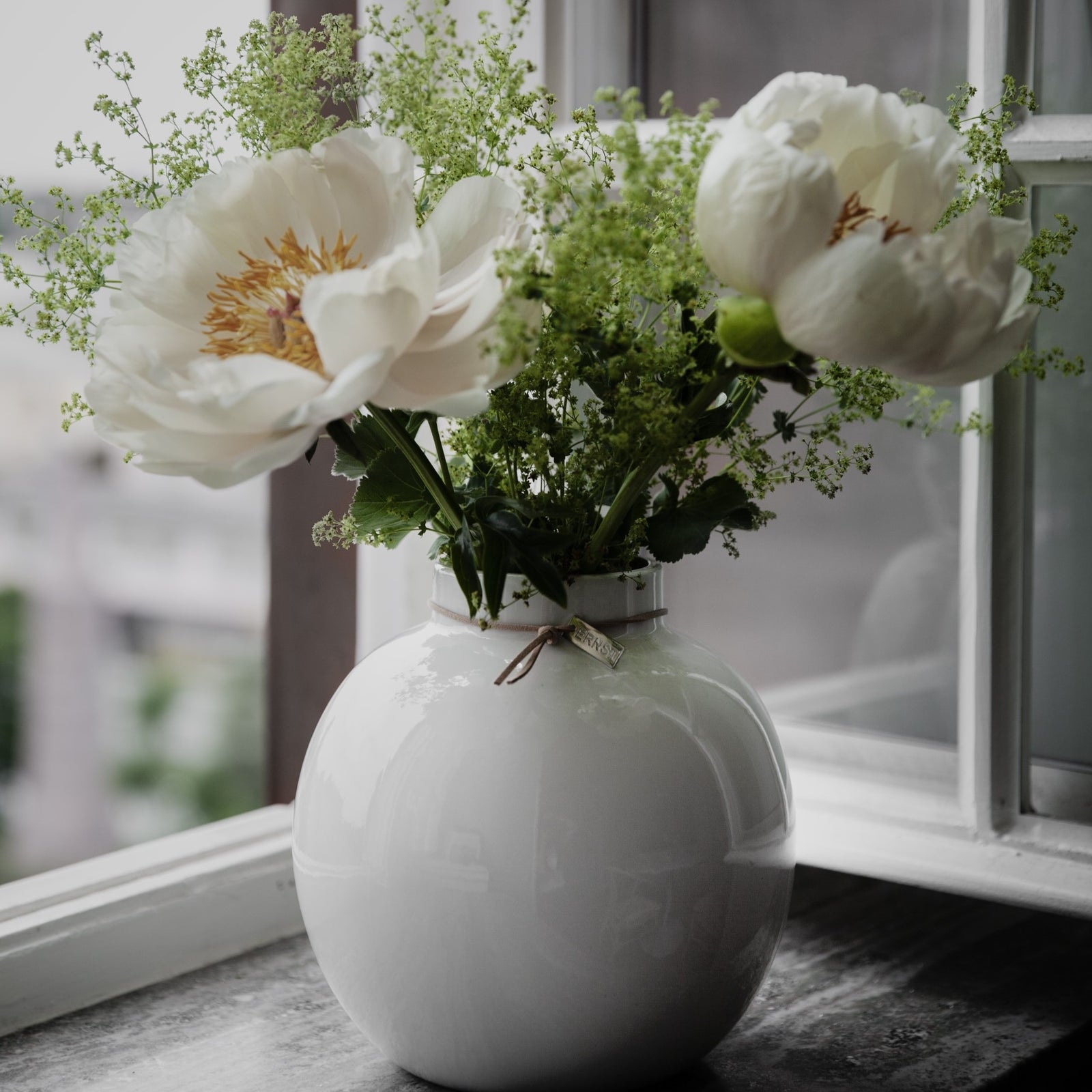 Kugelvase WEISS | 22 cm