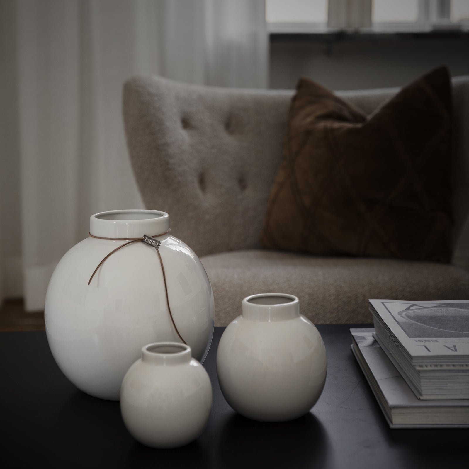 Kugelvase WEISS | 14 cm