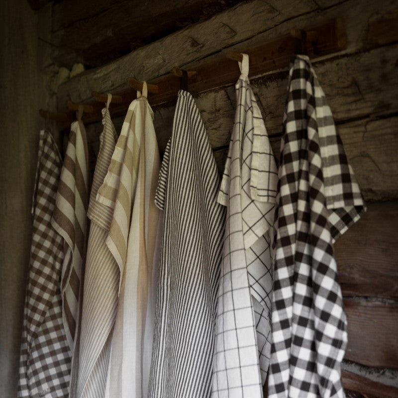 Geschirrtuch RUTA | Dunkelbraun - Weiss