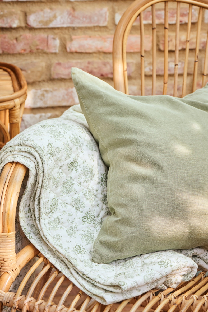 Decke BLUMENMUSTER | Staubgrün
