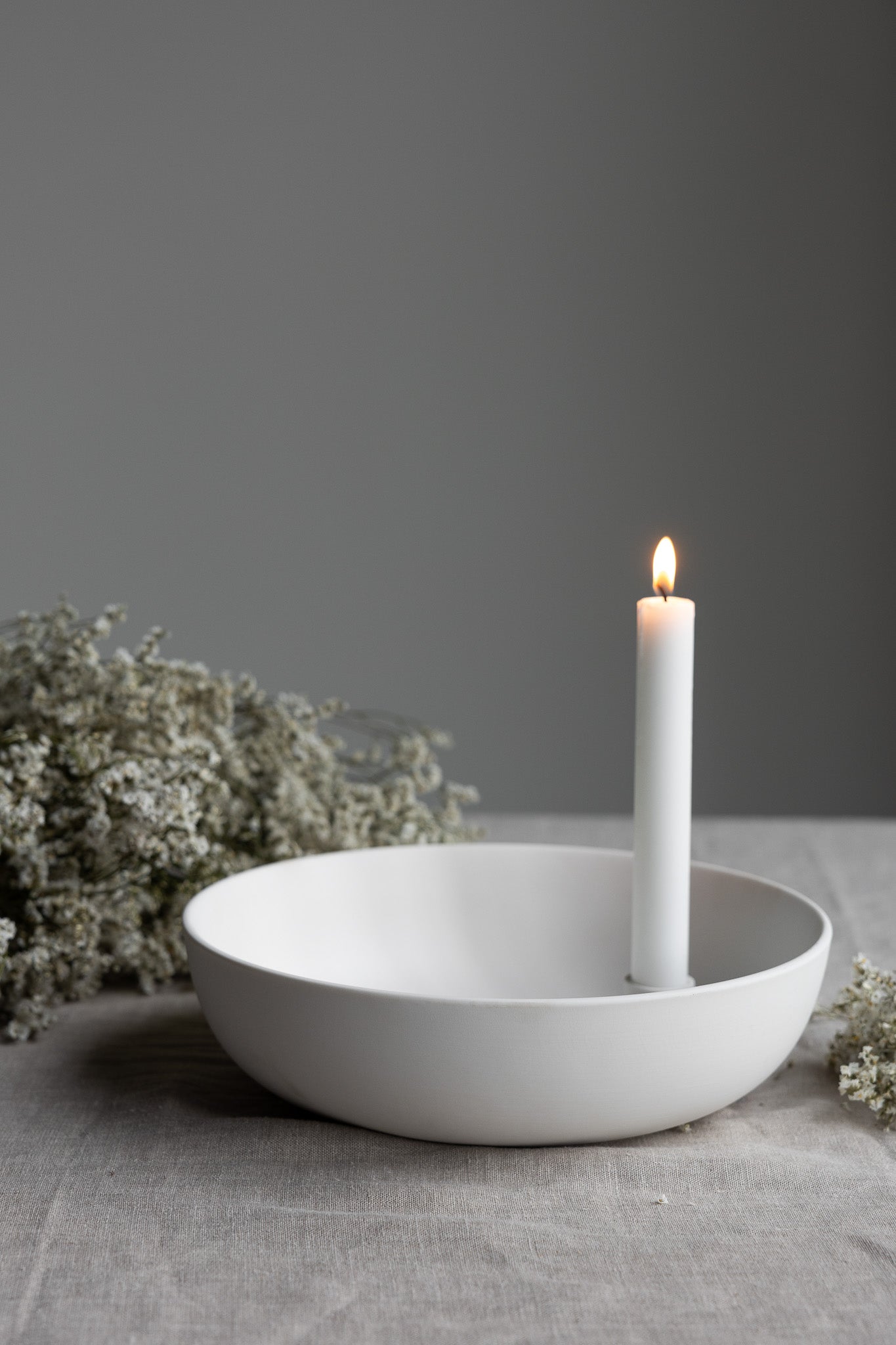 Kerzenhalter LIDATORP XL | Weiss ∅ 26 cm