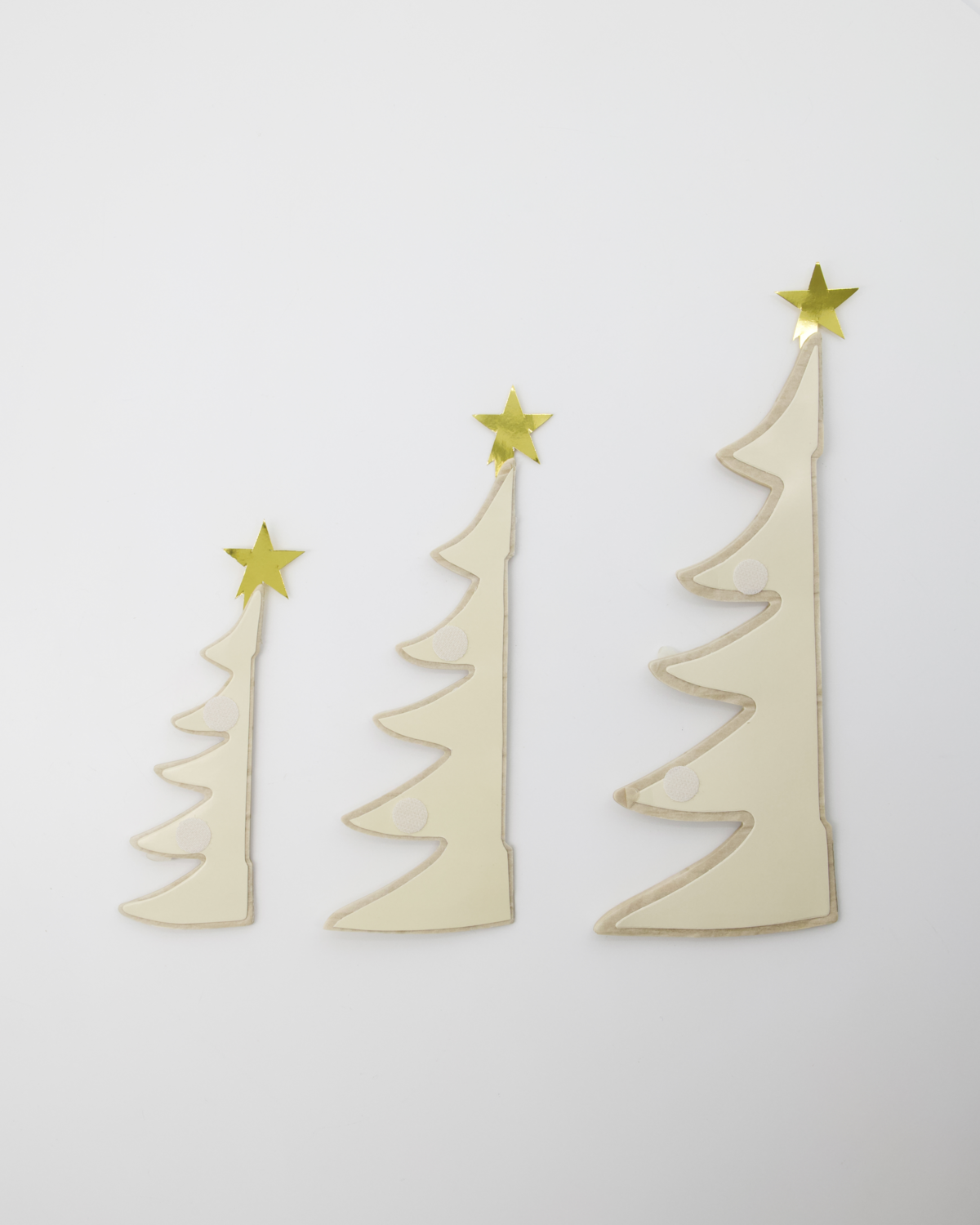 Weihnachtsbaum aus Papier |  Elfenbein 3-er Set