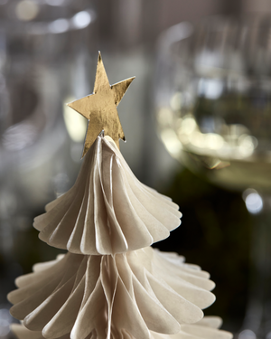 Weihnachtsbaum aus Papier |  Elfenbein 3-er Set