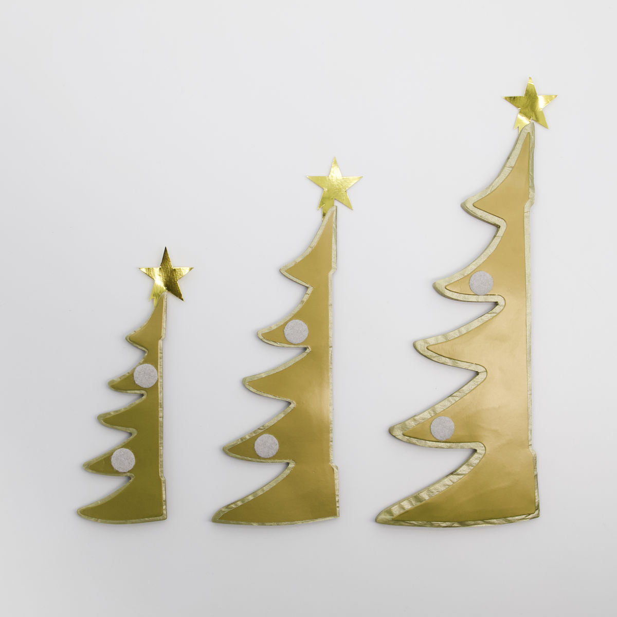 Weihnachtsbaum aus Papier - GOLD 3-er Set - 50%