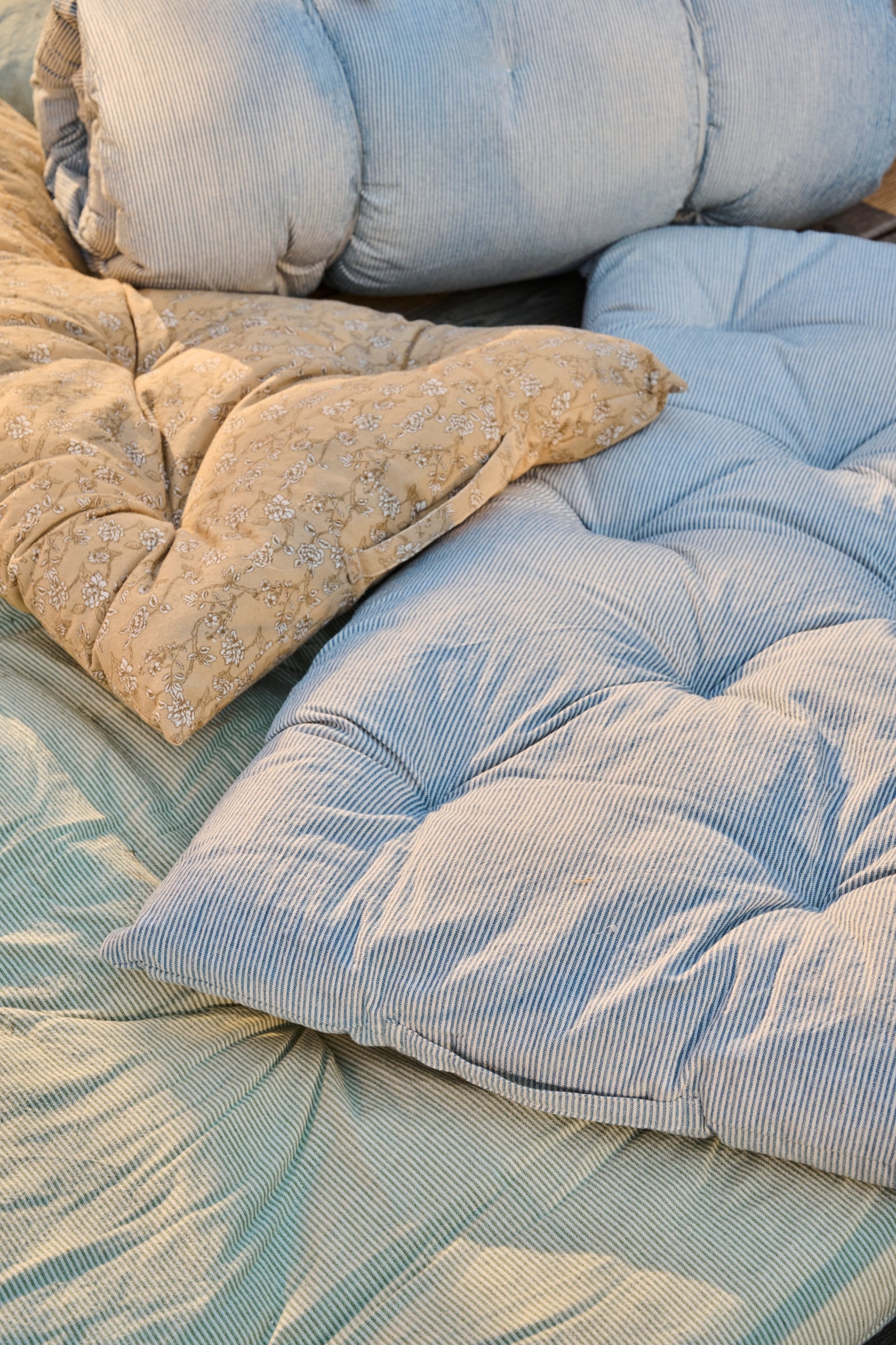 Sitzkissen CHARLIE | blau-gestreift - 40%