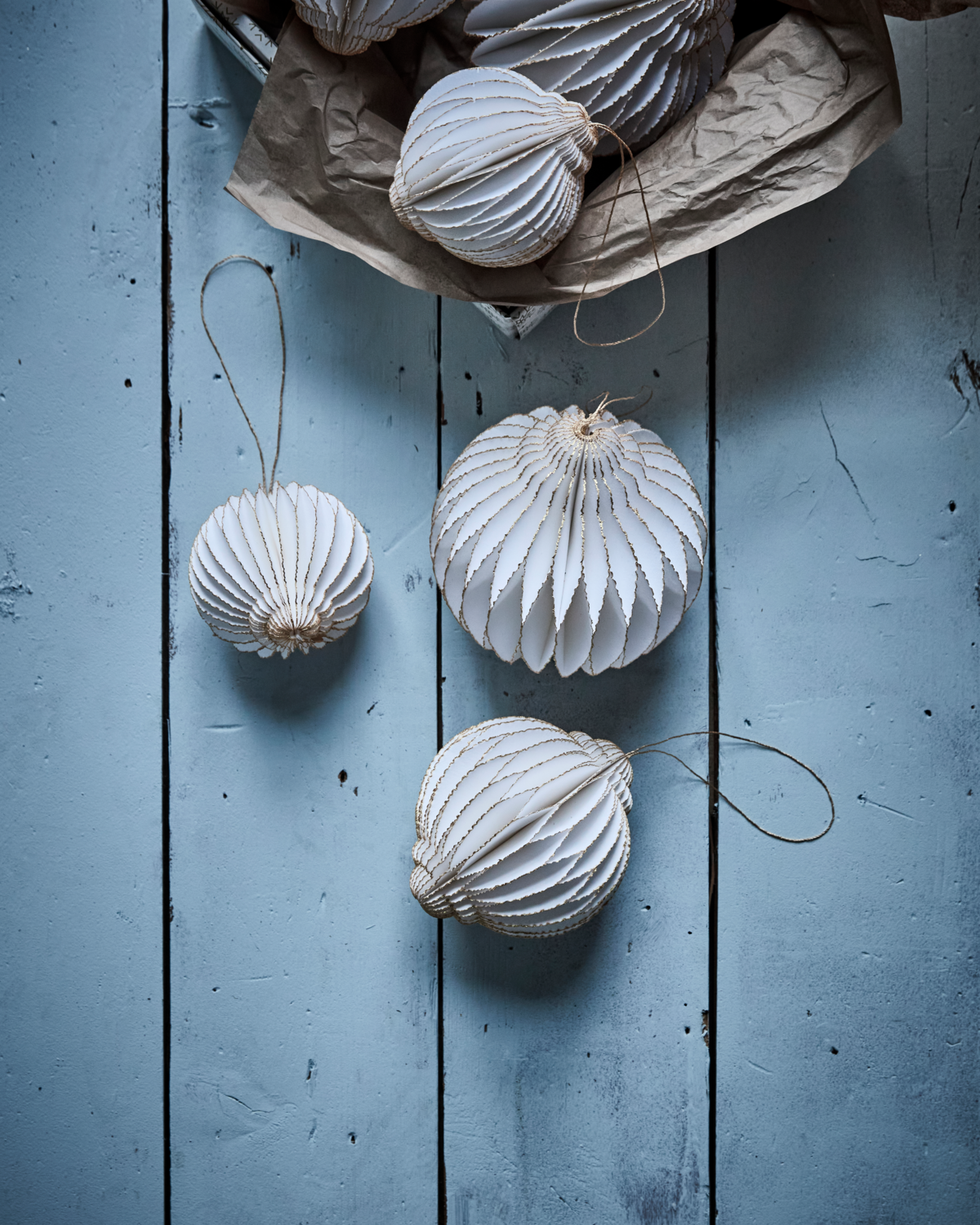 Weihnachtsdekoration ALSTA | Medium Off-white - Golden