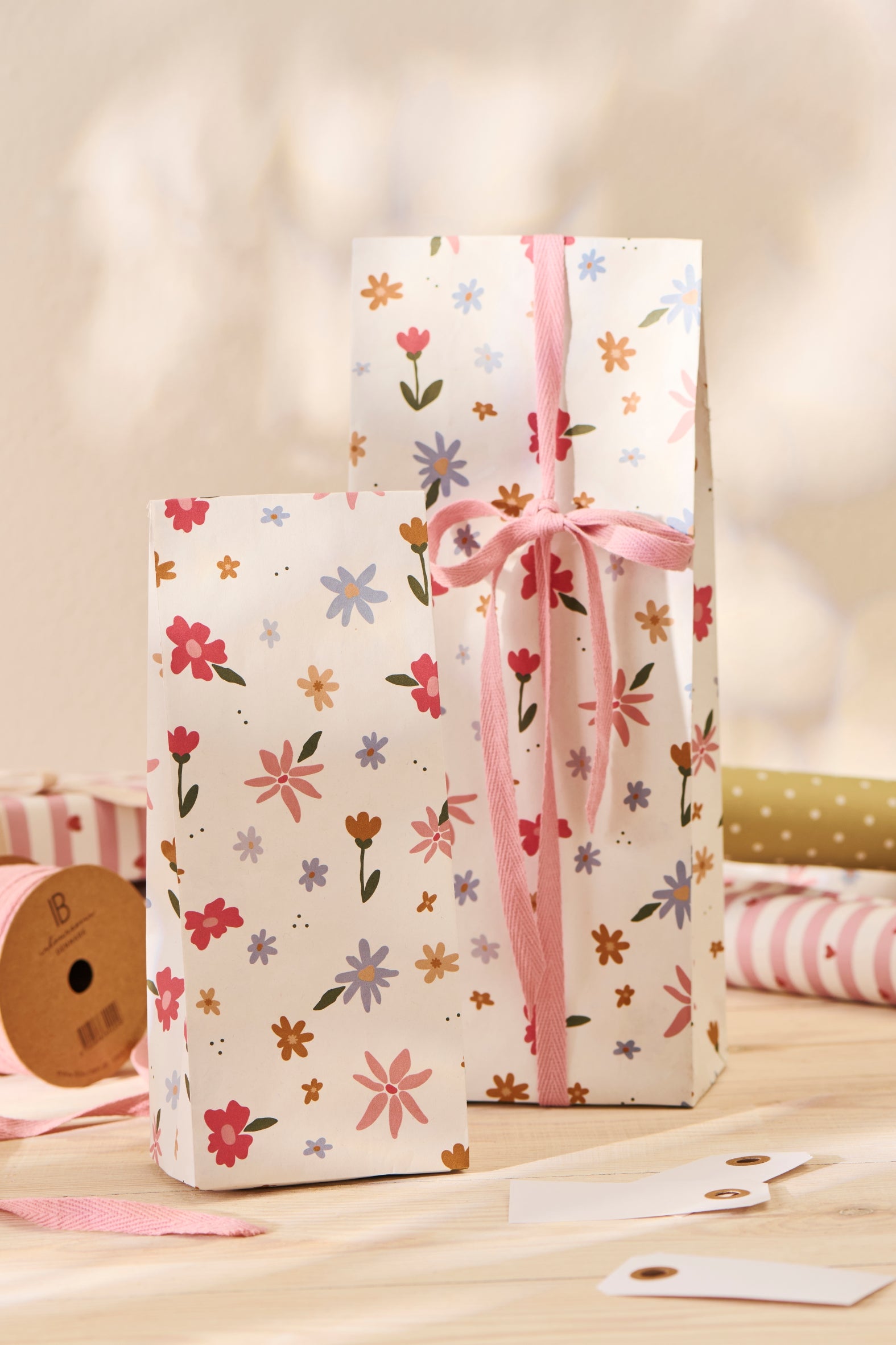 Geschenkbeutel BLUMEN | Gross 10 Stk.