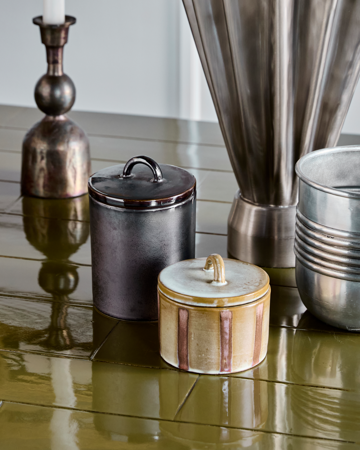 Aufbewahrungsdose mit Deckel TALLIC | Erhältlich in 2 Grössen und 2 Farben