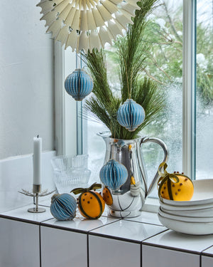 Hängeornament ALSTA Small | Light blue - Golden