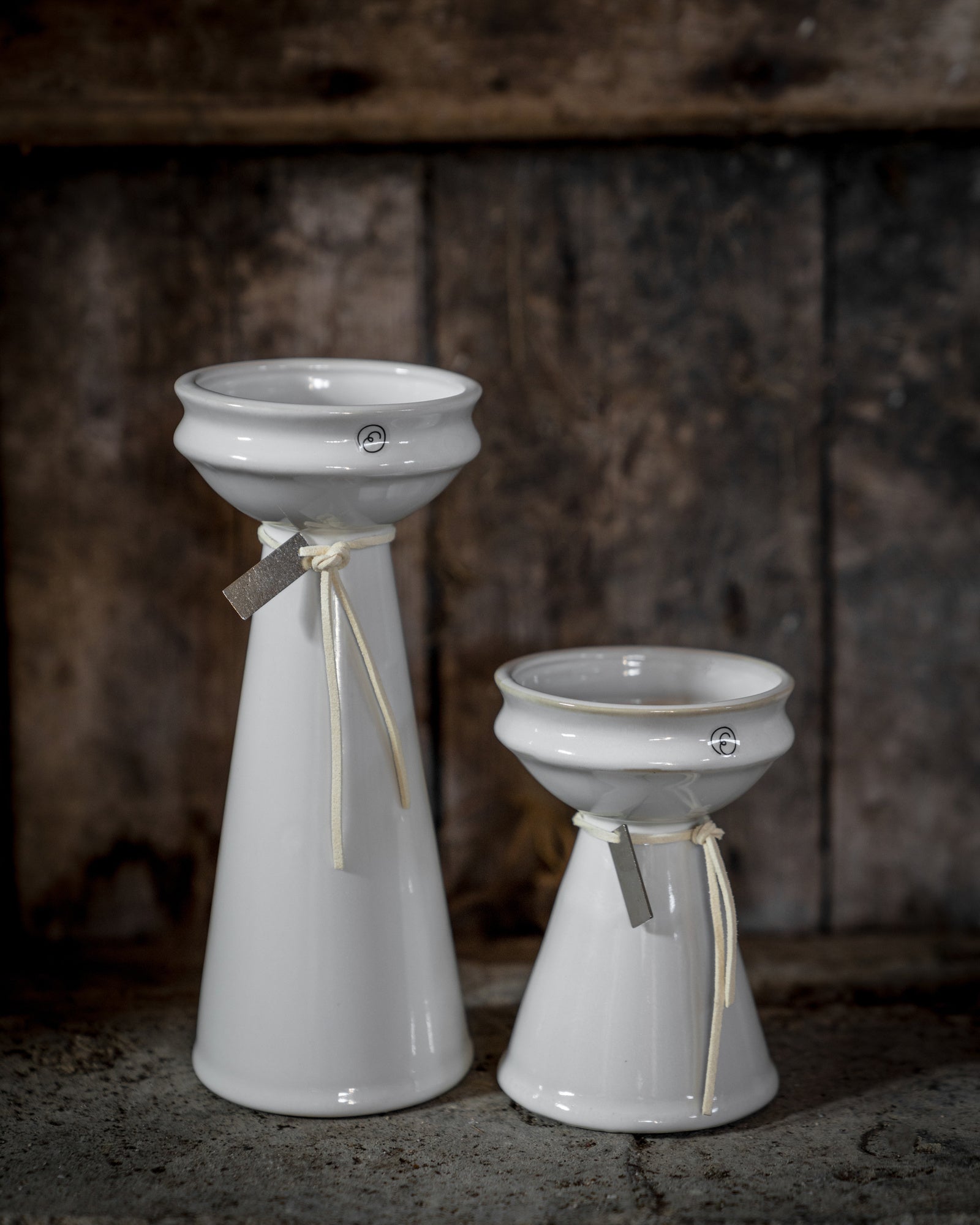 Zwiebelvase / Hyazinthenvase Steingut | Naturweiss 16 cm