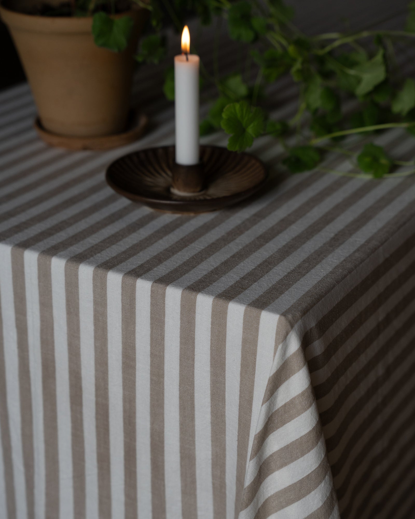 Tischdecke STRIPE | Beige / Weiss 300 x 145 cm