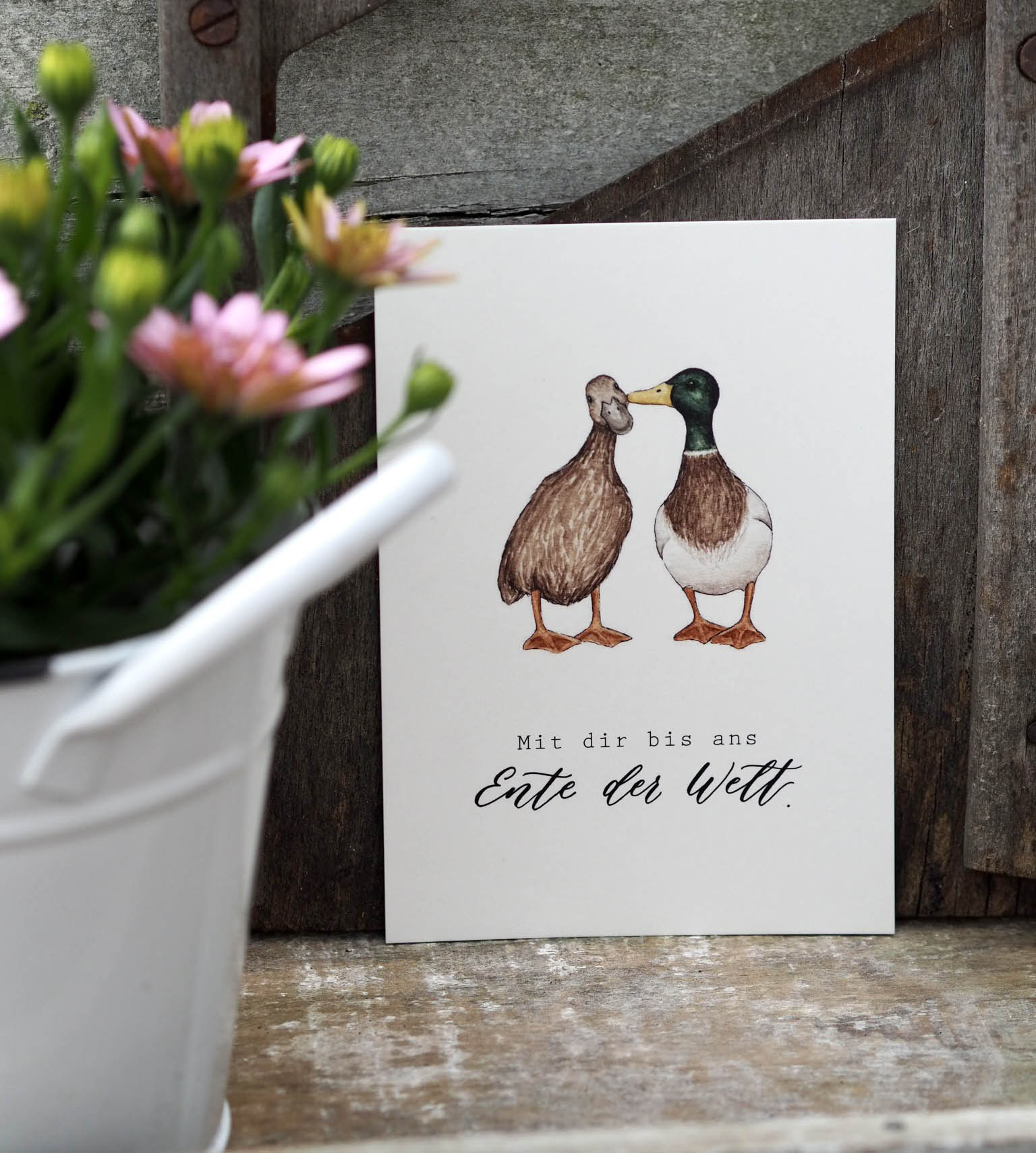 Postkarte ENTE DER WELT