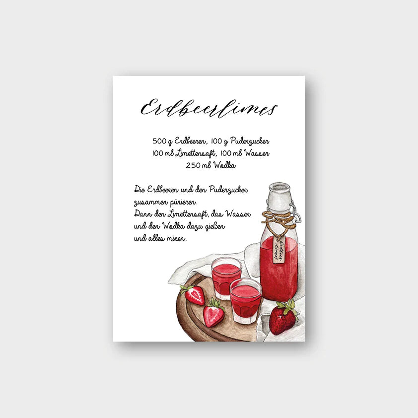 Postkarte ERDBEERLIMES