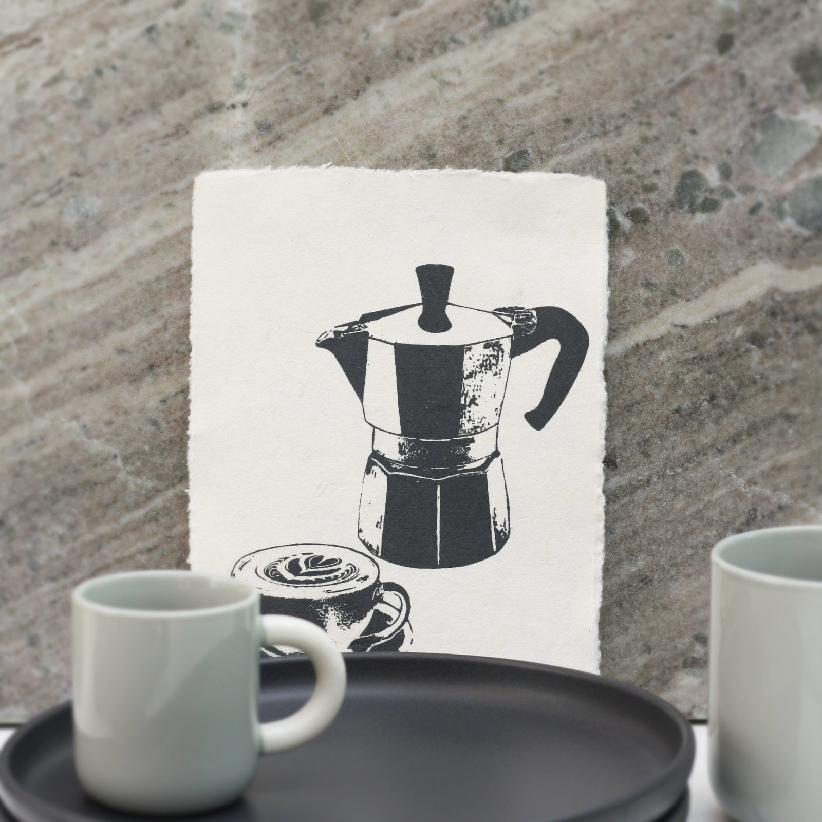 Kunstdruck KAFFEE | Anthrazit