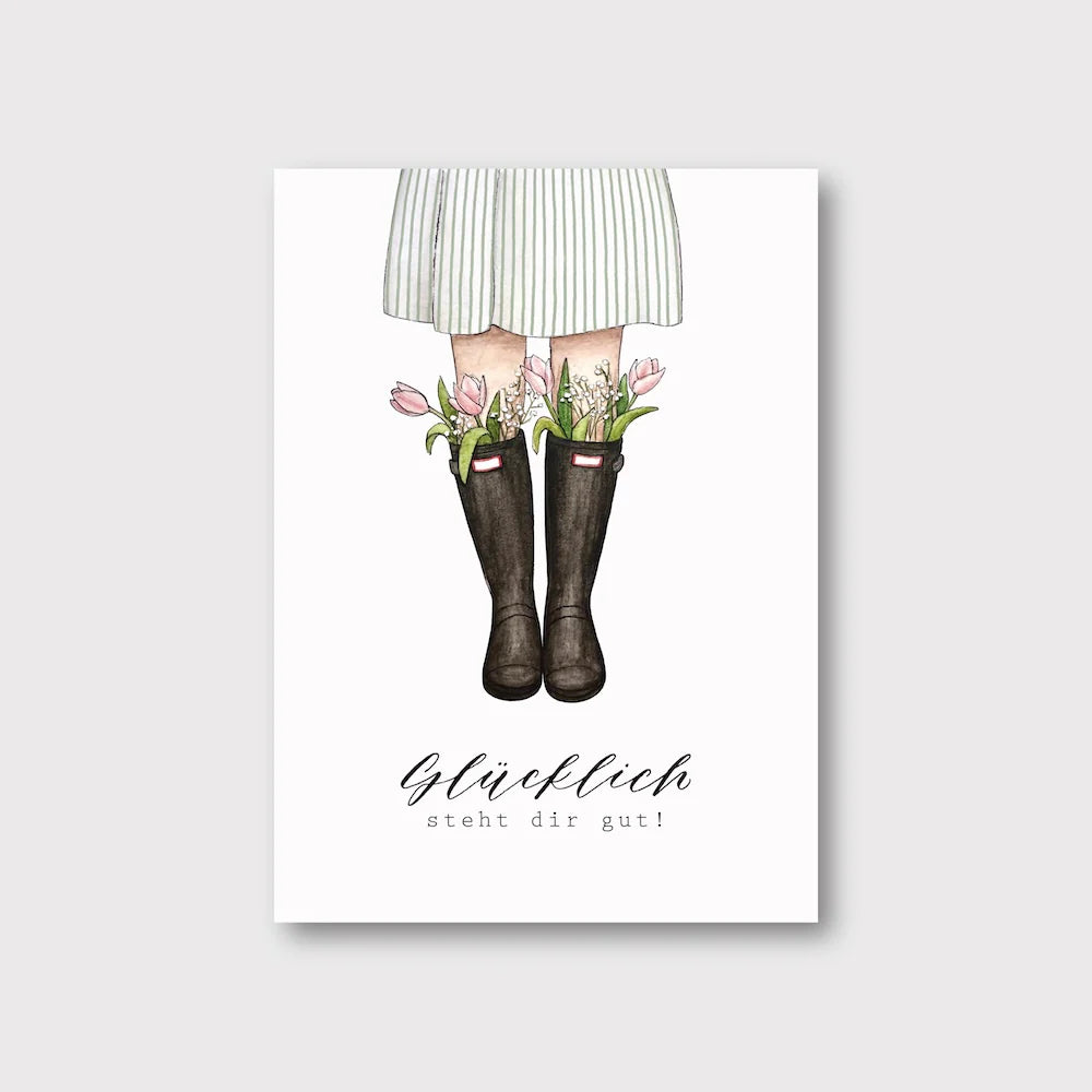 Postkarte GUMMISTIEFEL