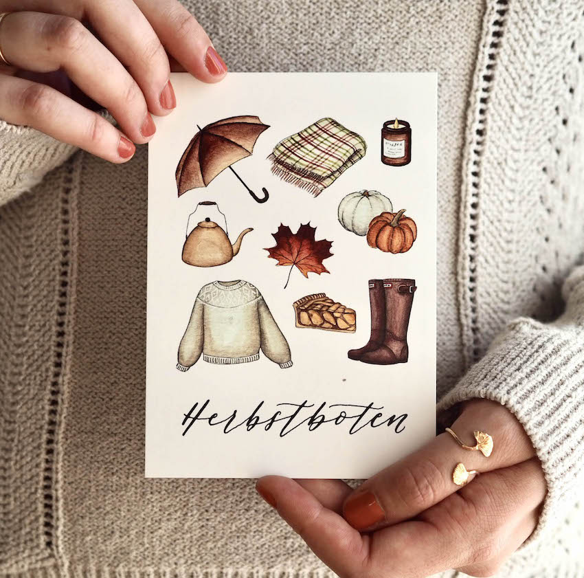 Postkarte HERBSTBOTEN