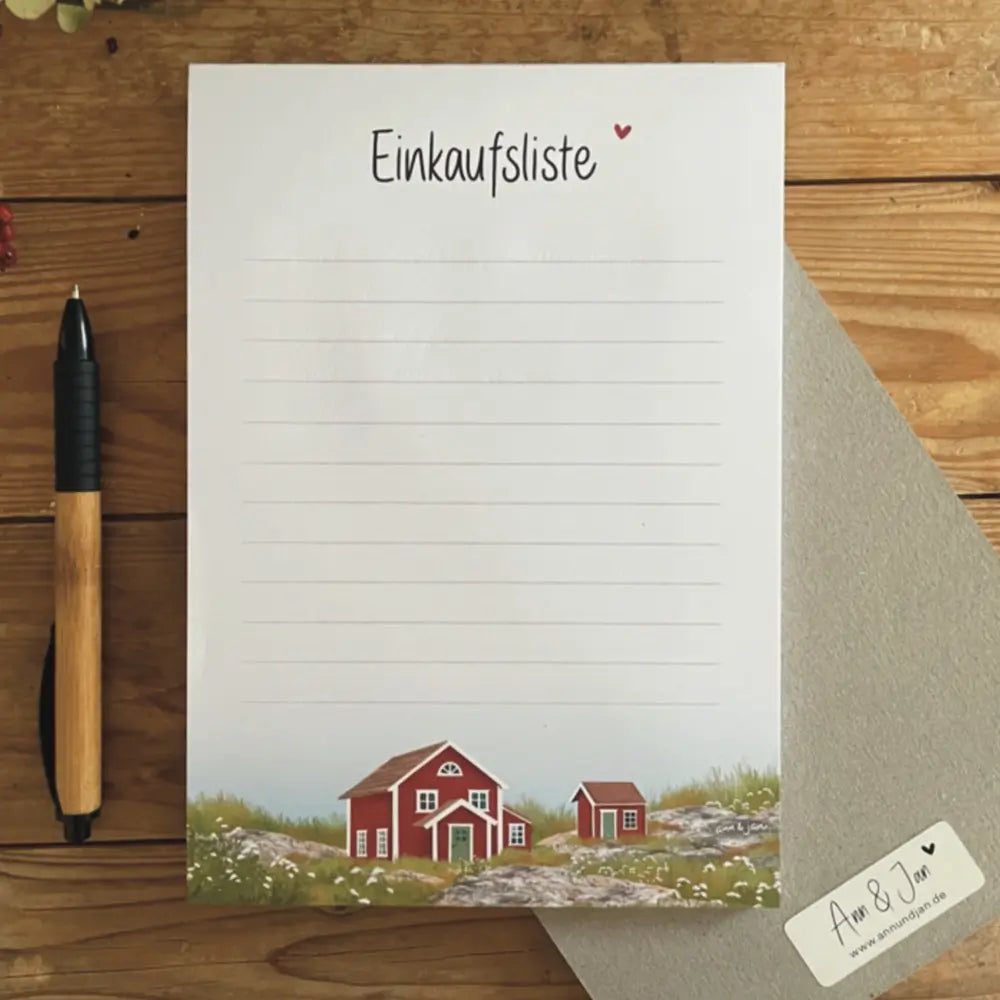 Notizblock Einkaufsliste