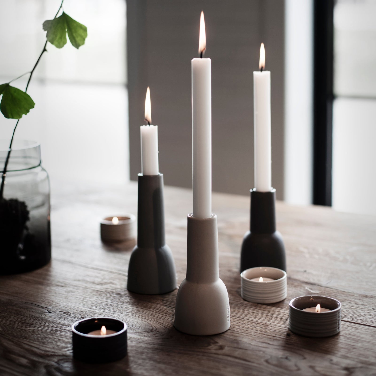 Teelichthalter | Grau Ø: 6cm