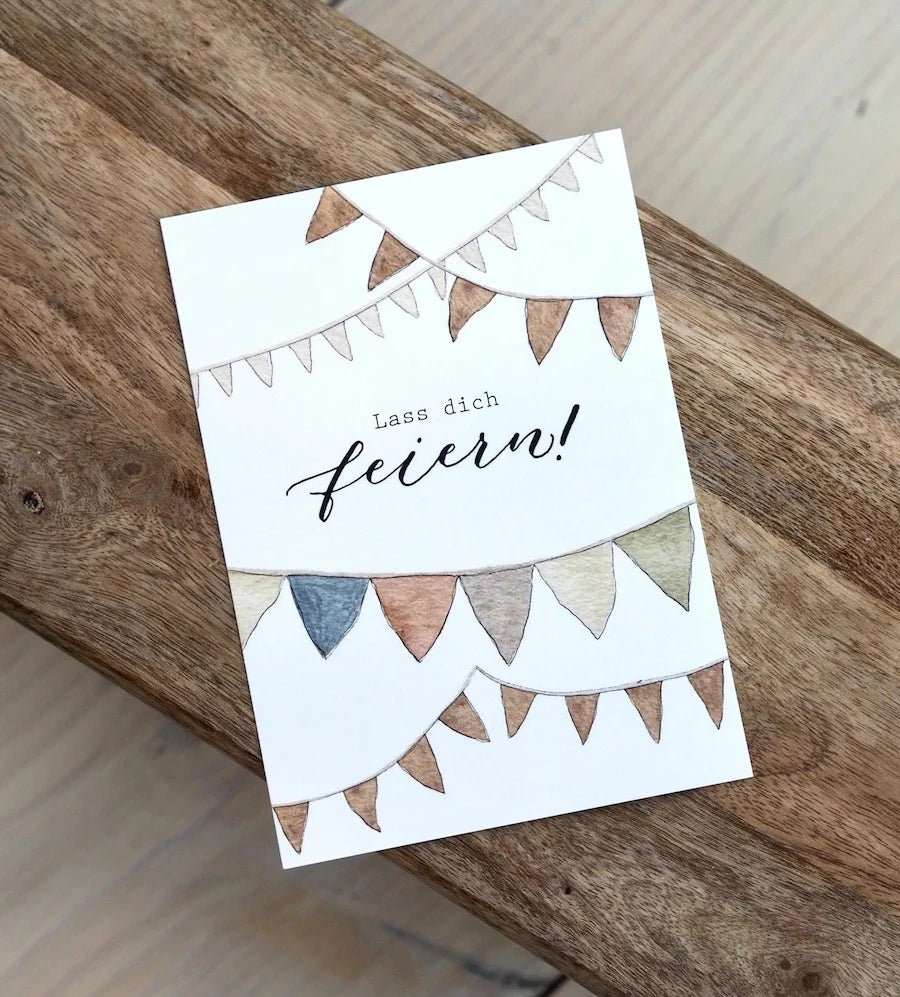 Postkarte LASS DICH FEIERN!