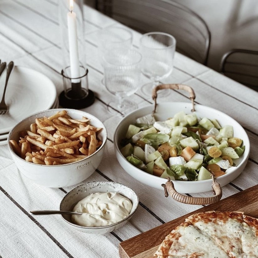 Keramik Tablett mit Henkel | Ø: 25 cm