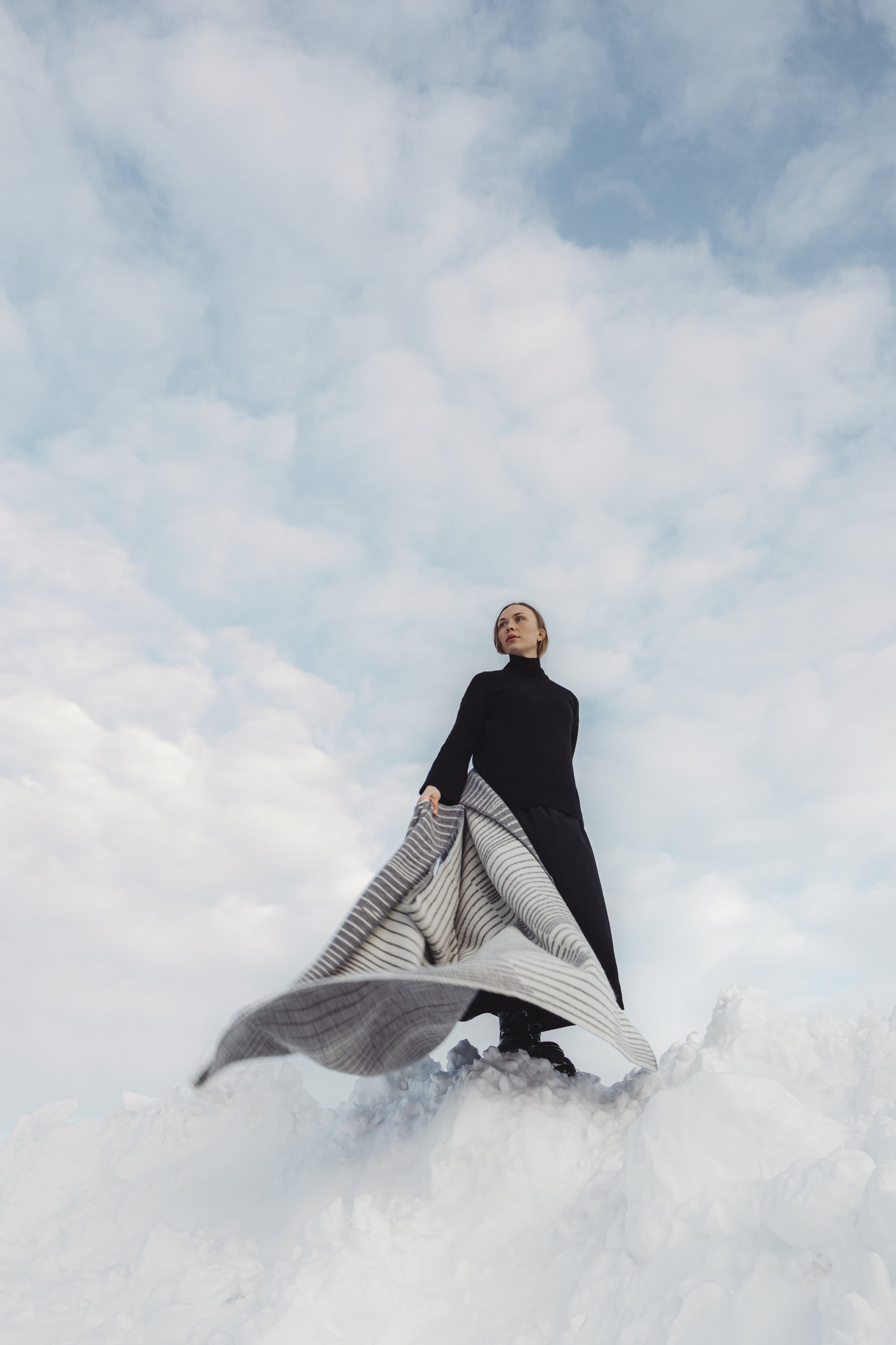 Wolldecke AURORA | Grau - Weiss