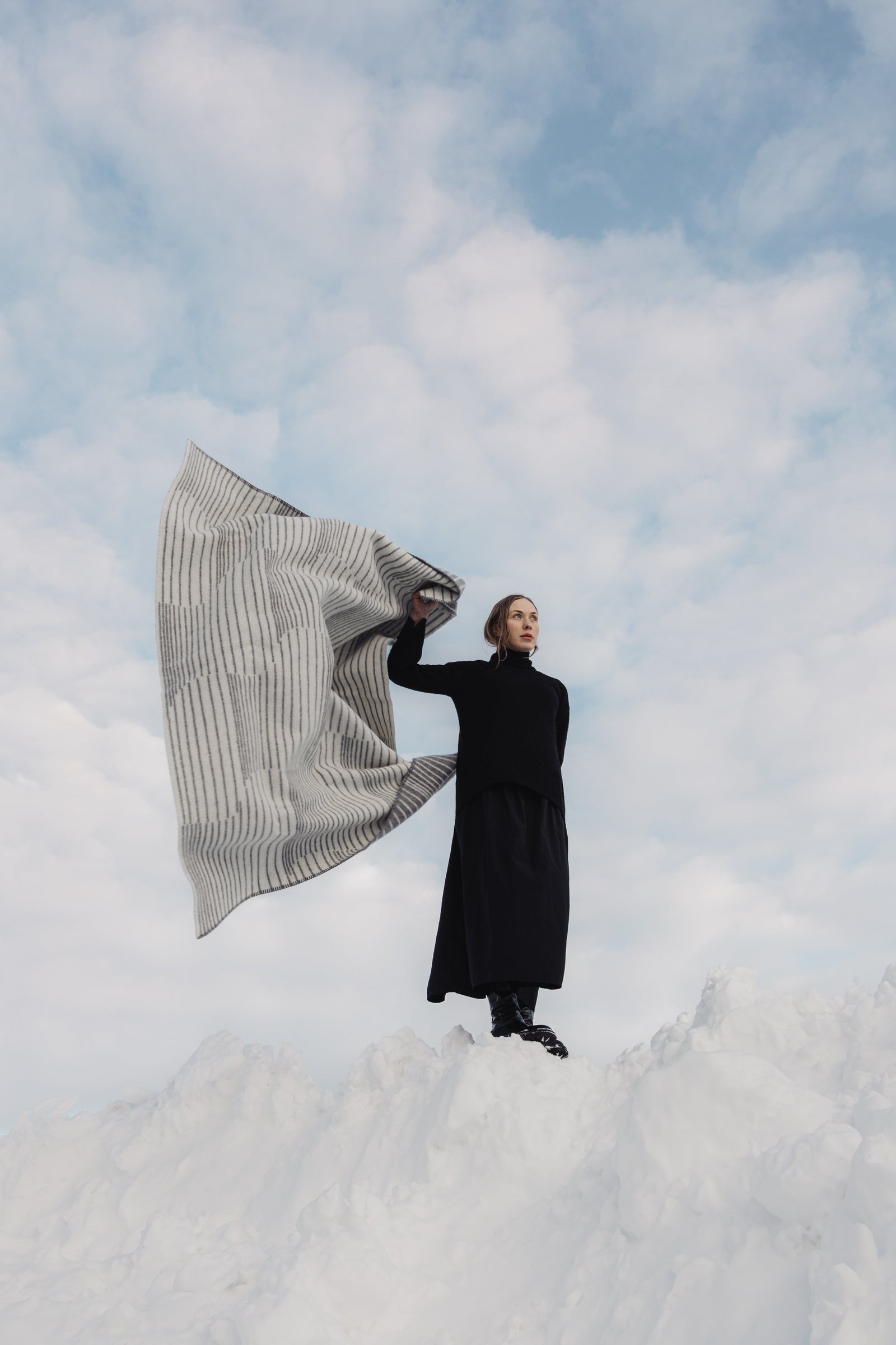 Wolldecke AURORA | Grau - Weiss