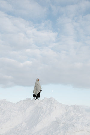 Wolldecke AURORA | Grau - Weiss