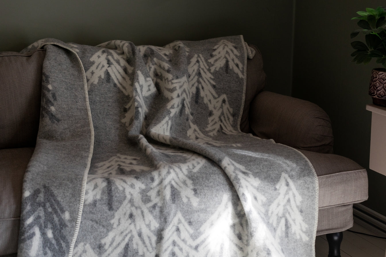 Wolldecke KUUSI | Grau - Weiss