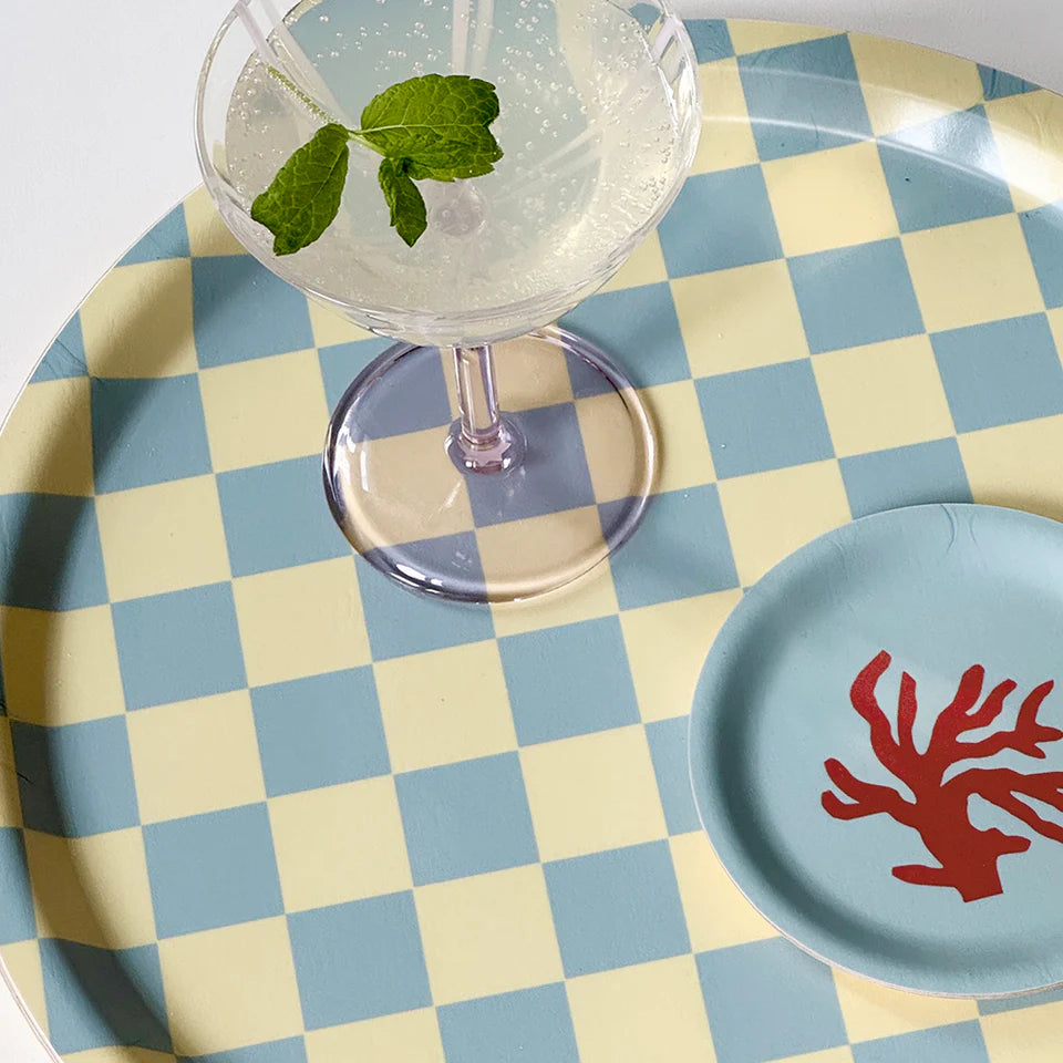 Serviertablett CHECKER Lemon | 27 x 20 cm