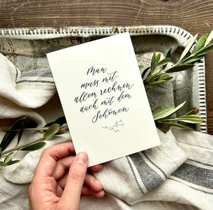 Postkarte MAN MUSS MIT ALLEM RECHNEN...