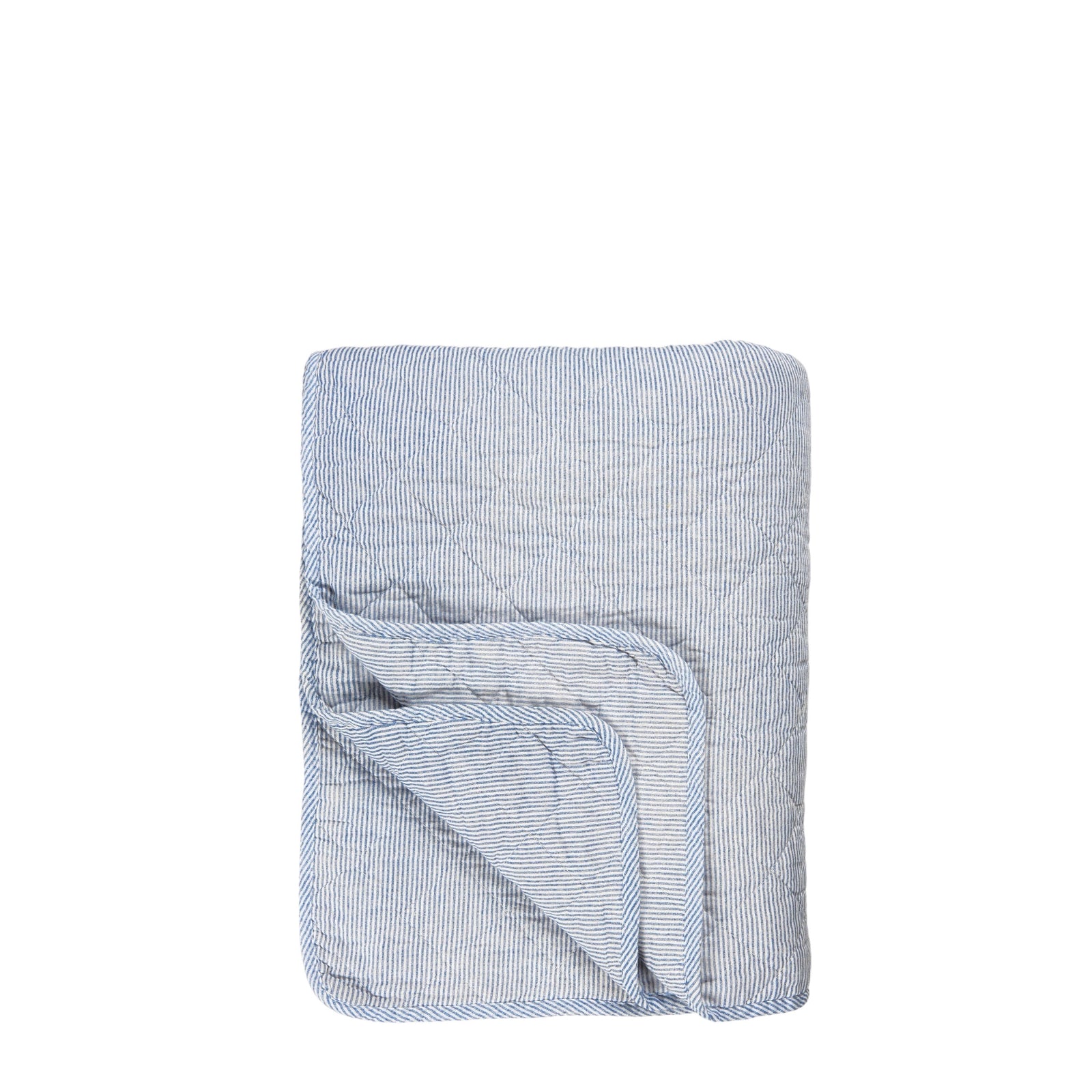 Decke Weiss | Blau gestreift