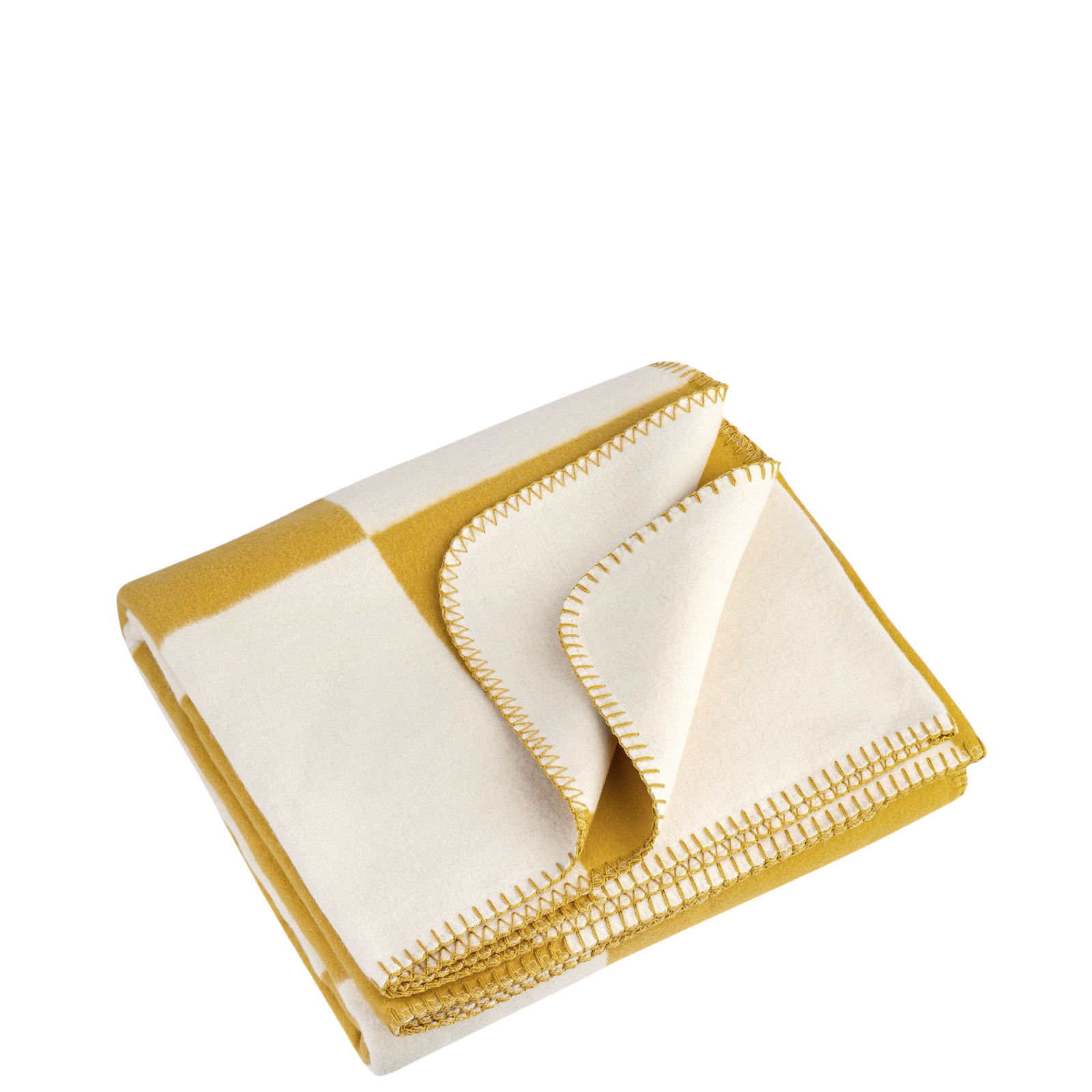 Decke CLARA | Gelb - Off-white 100% Bio-Baumwolle