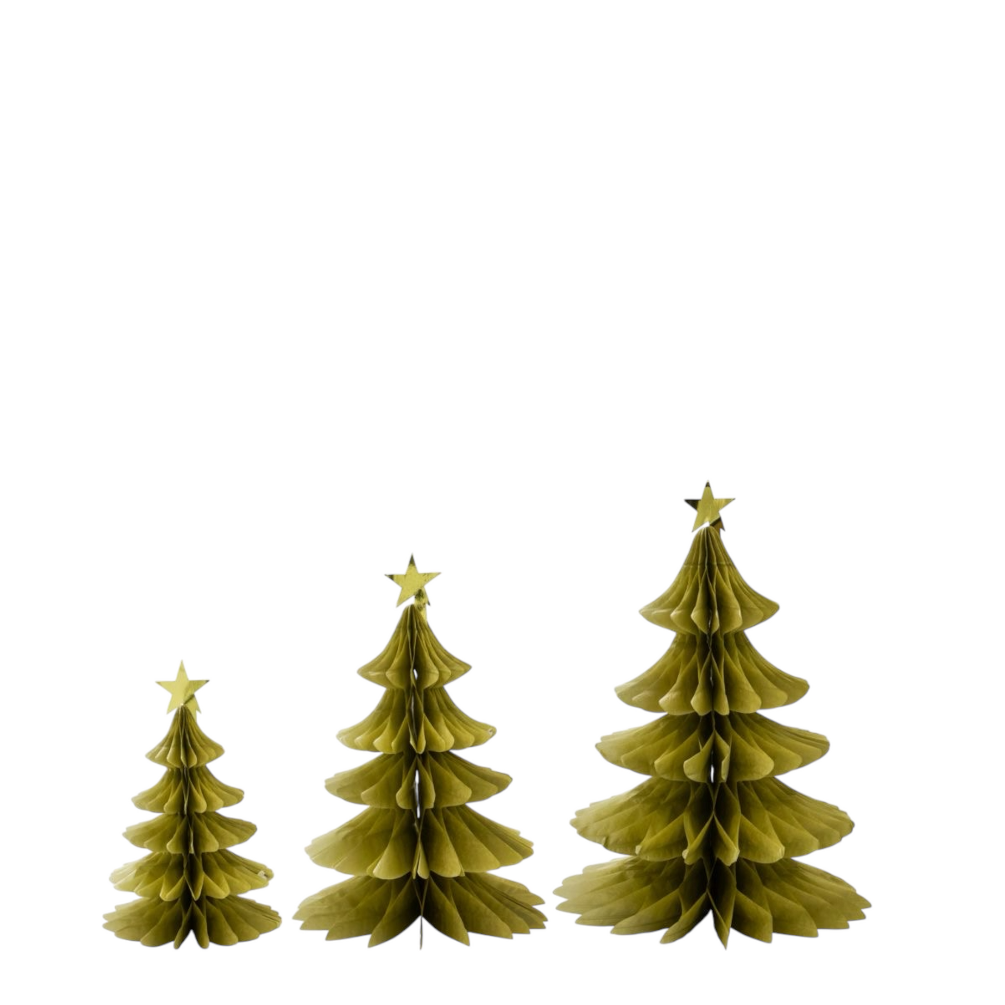 Weihnachtsbaum aus Papier - GOLD 3-er Set