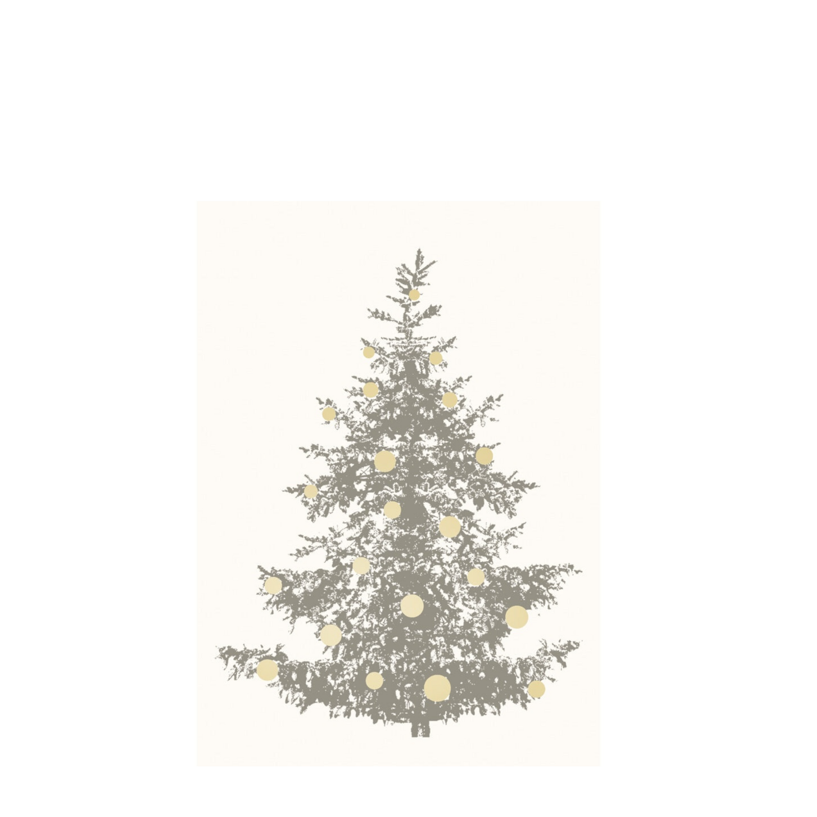 Postkarte TANNE MIT KUGELN | Gold