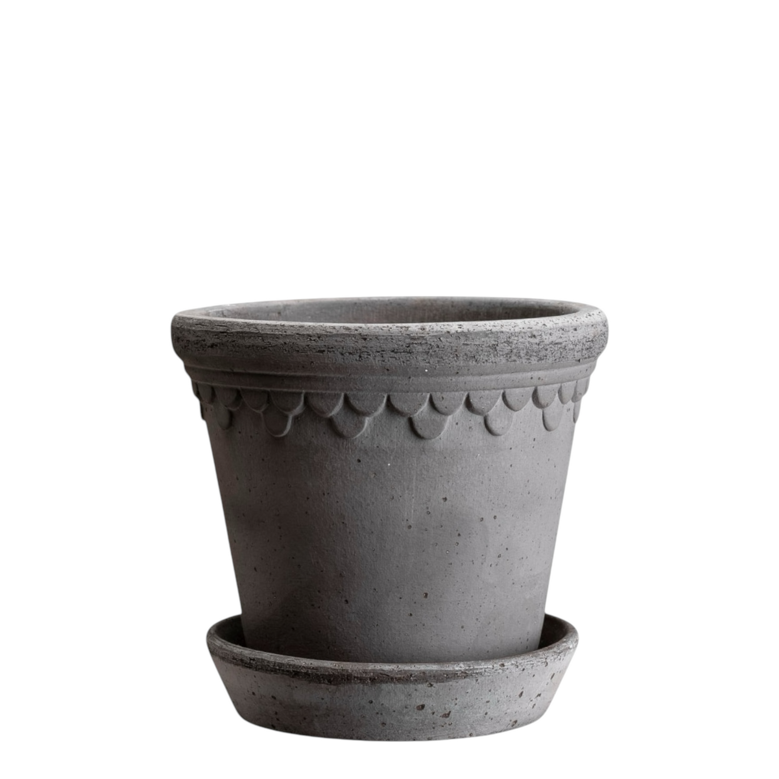 Blumentopf mit Unterteller Københavner | Grau Ø: 18 cm