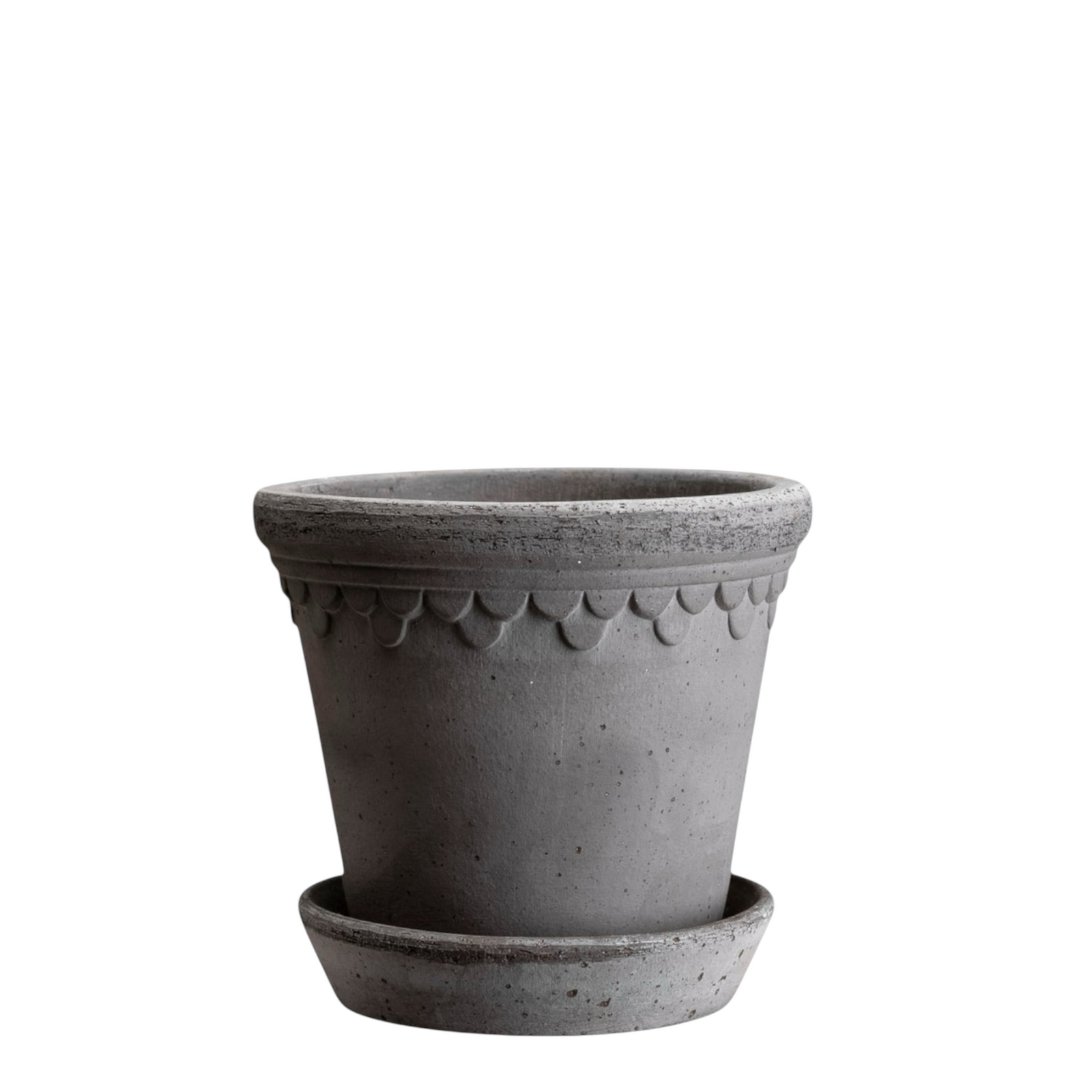 Blumentopf mit Unterteller Københavner | Grau Ø: 14 cm