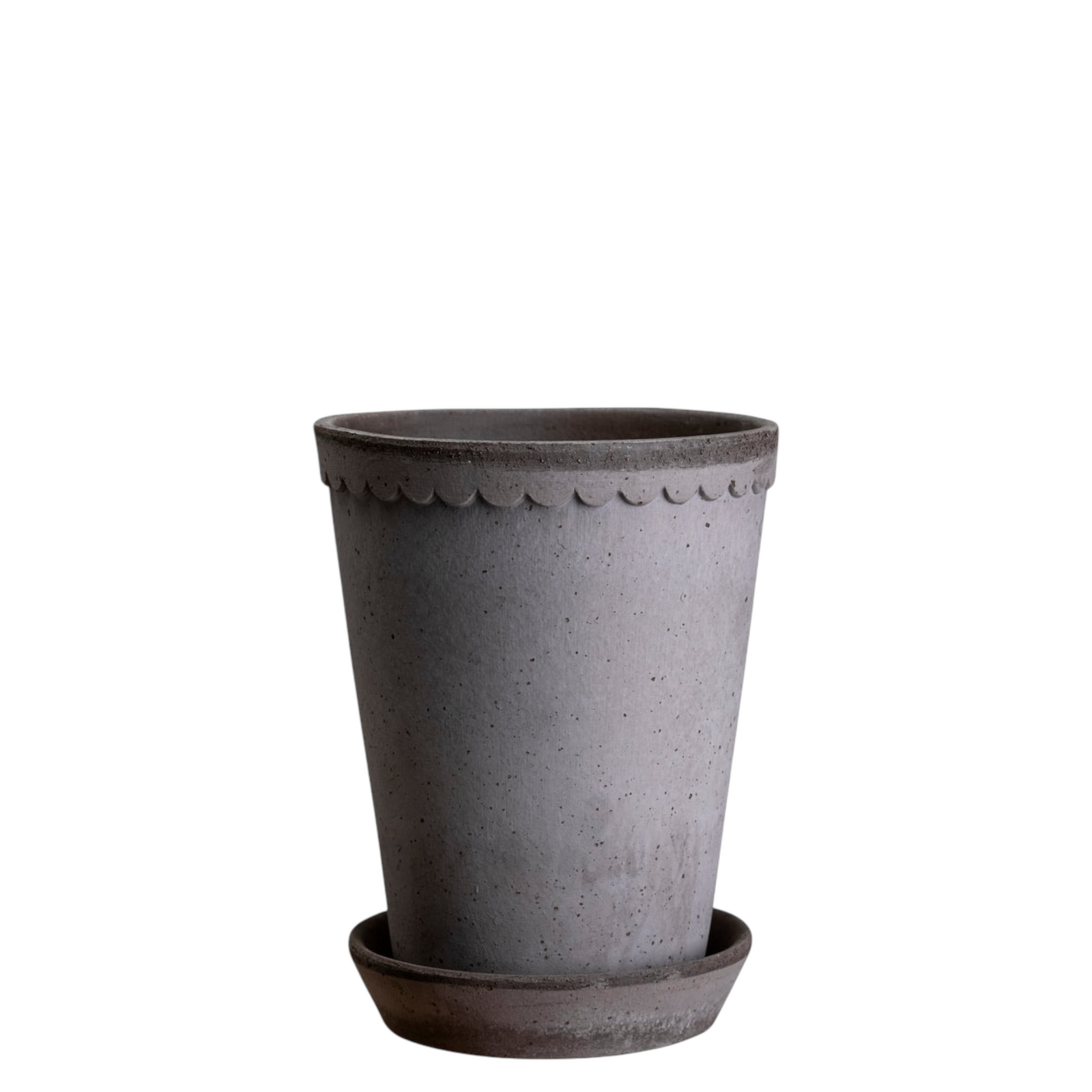 Blumentopf mit Unterteller Helena | Grau hoch Ø: 14 cm