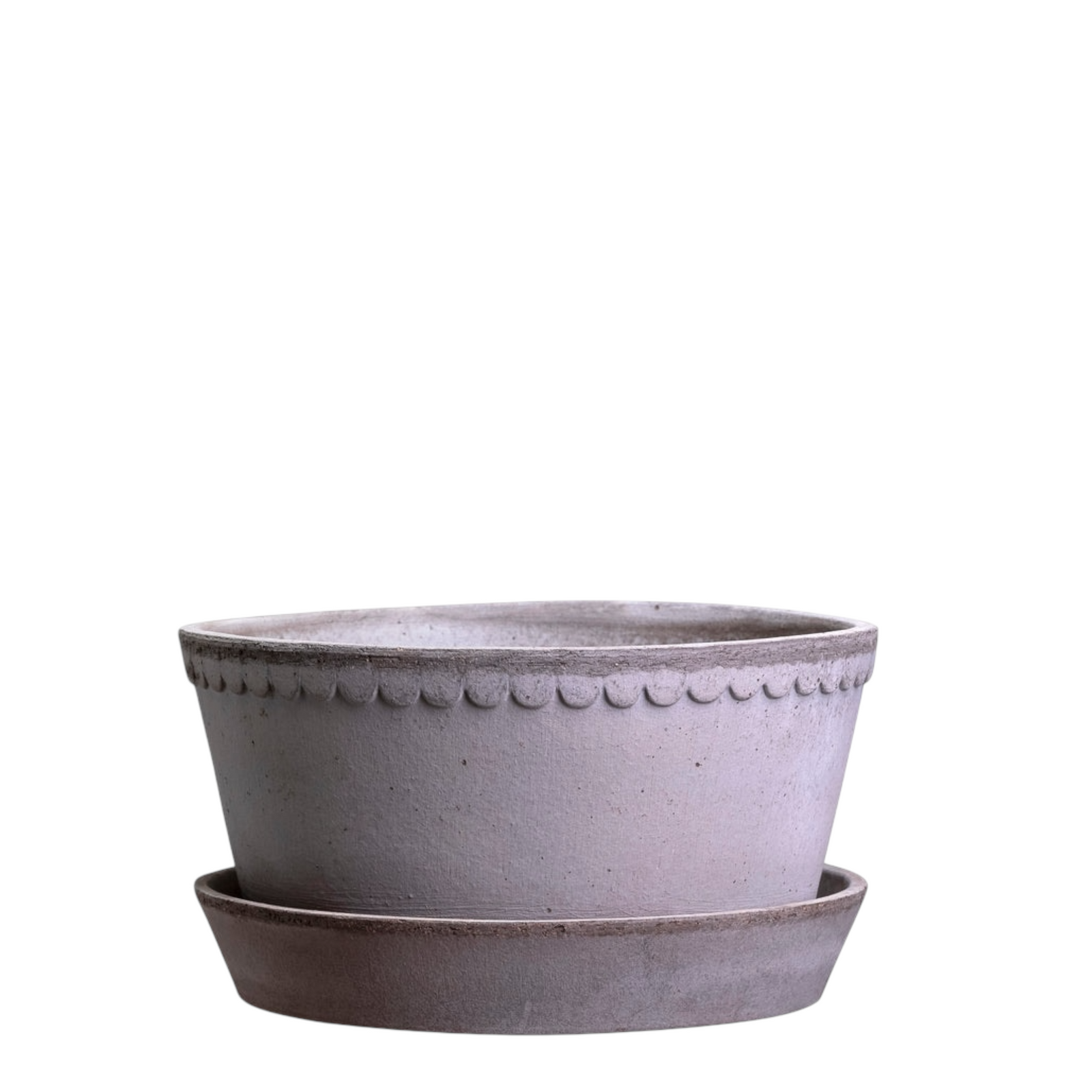Blumentopf mit Unterteller Helena | Grau tief Ø: 21 cm